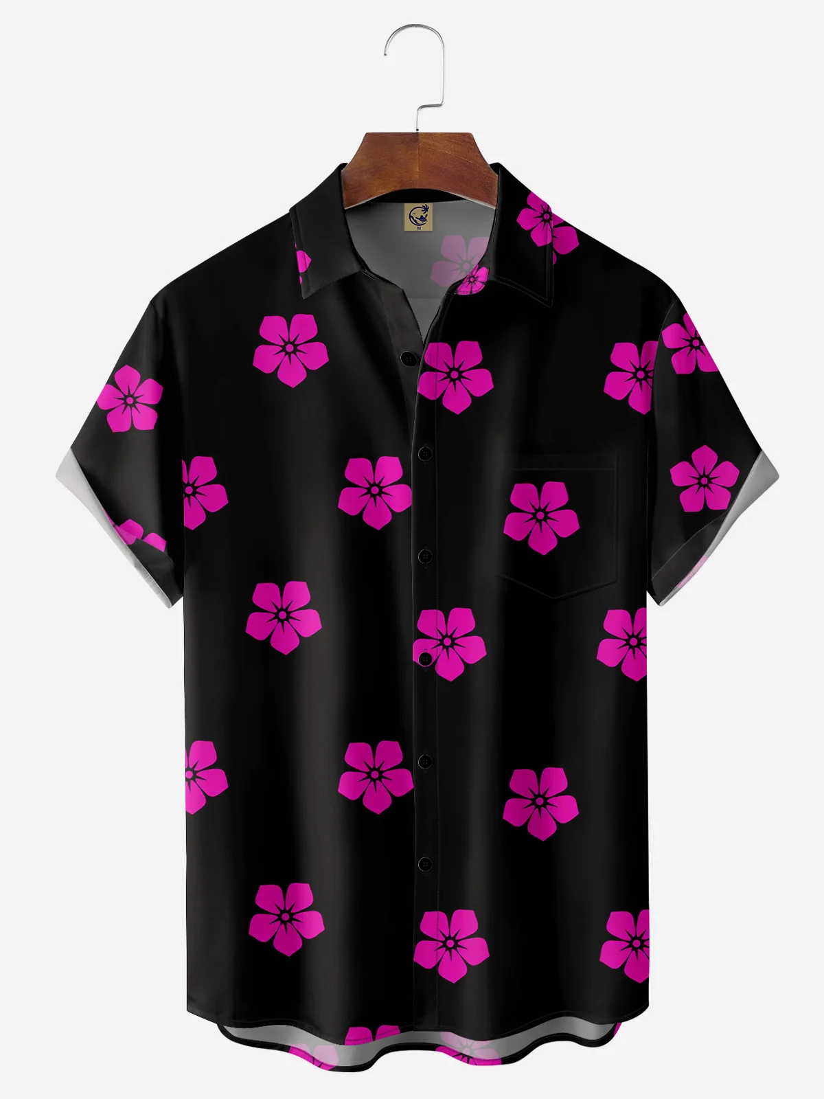 Floral Chest Pocket Short Sleeve Hawaiian Shirt