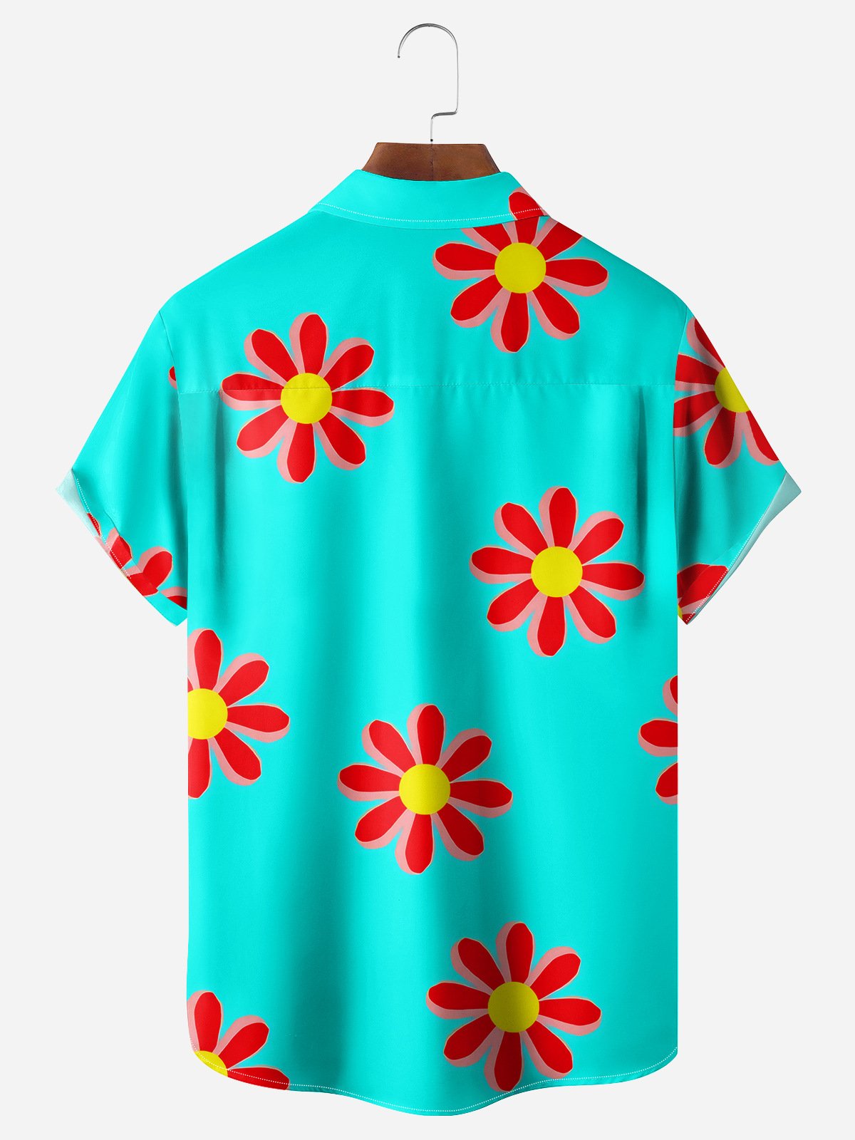 Floral Chest Pocket Short Sleeve Hawaiian Shirt