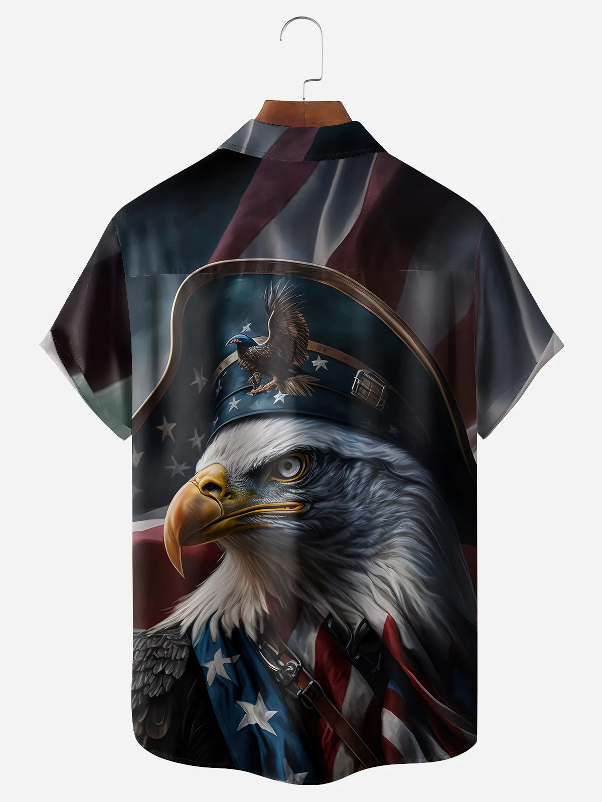 Indepndence Day Eagle Chest Pocket Short Sleeve Shirt