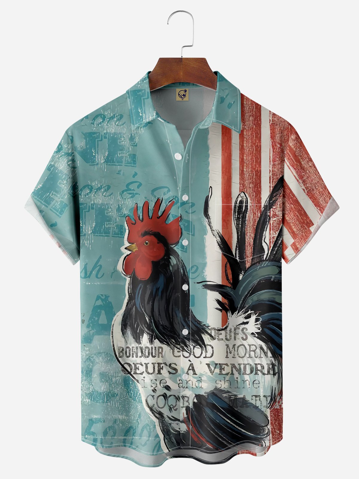 Chicken Chest Pocket Short Sleeve Shirt