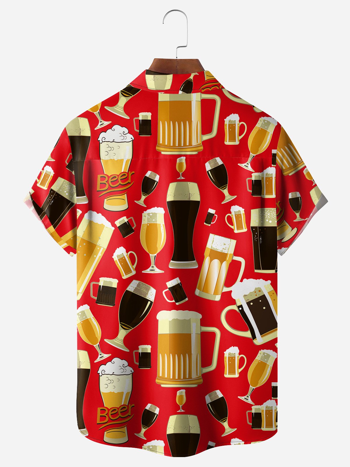 Beer Chest Pocket Short Sleeve Hawaiian Shirt