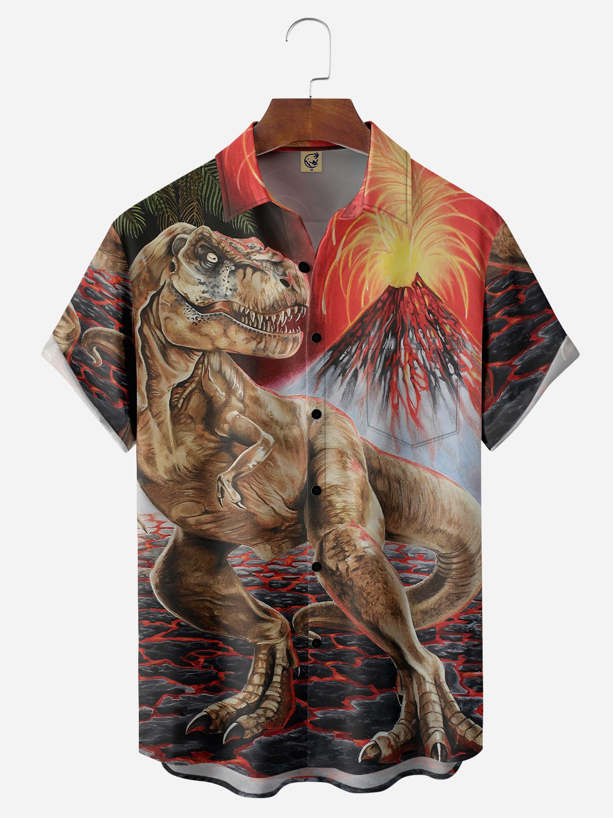 Dinosaur Chest Pocket Short Sleeve Shirt