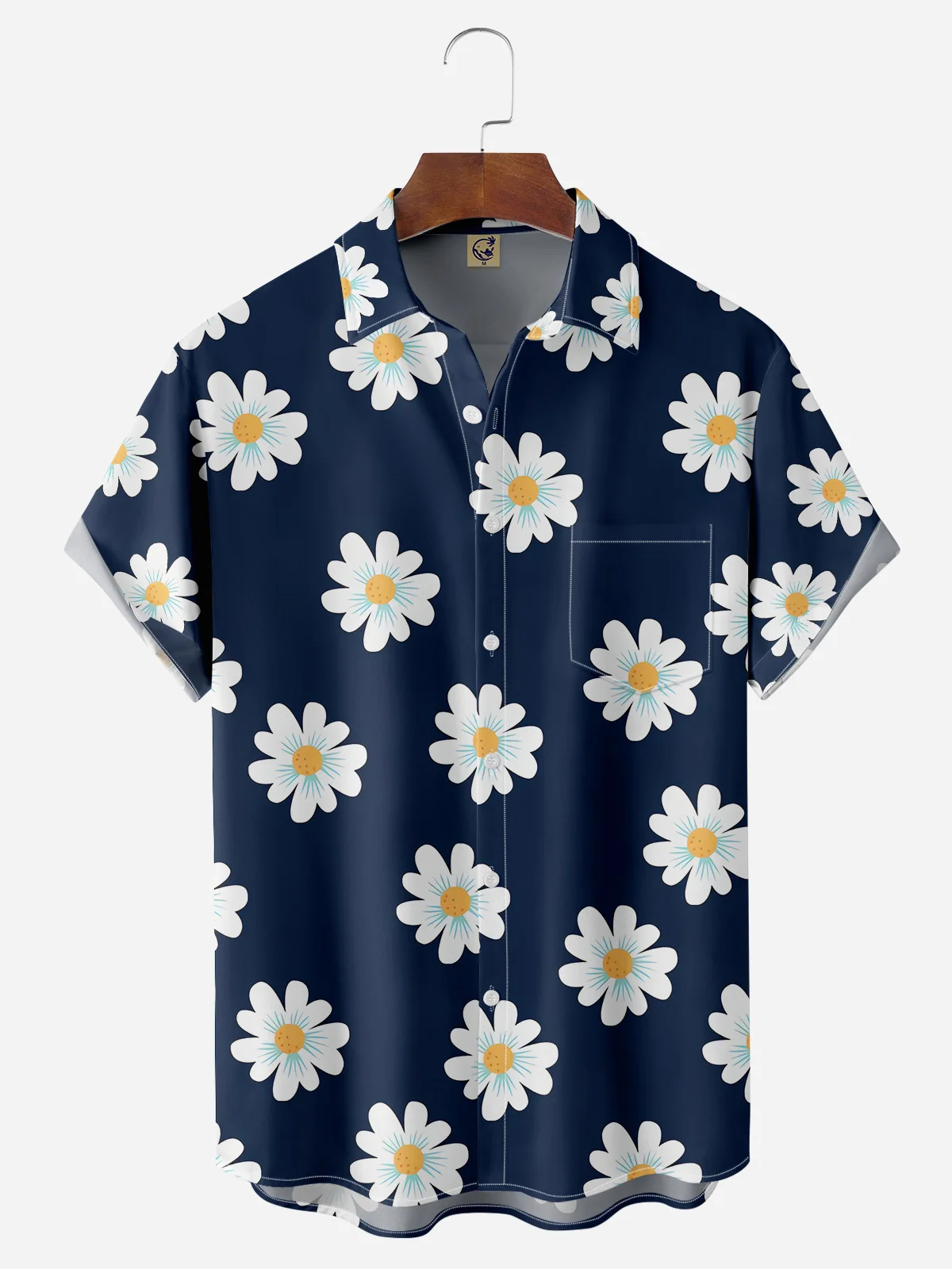 Floral Chest Pocket Short Sleeve Hawaiian Shirt