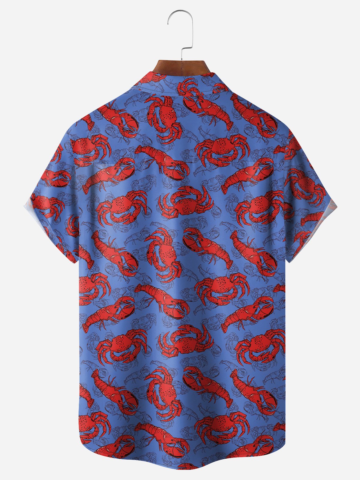 Lobster Chest Pocket Short Sleeve Hawaiian Shirt