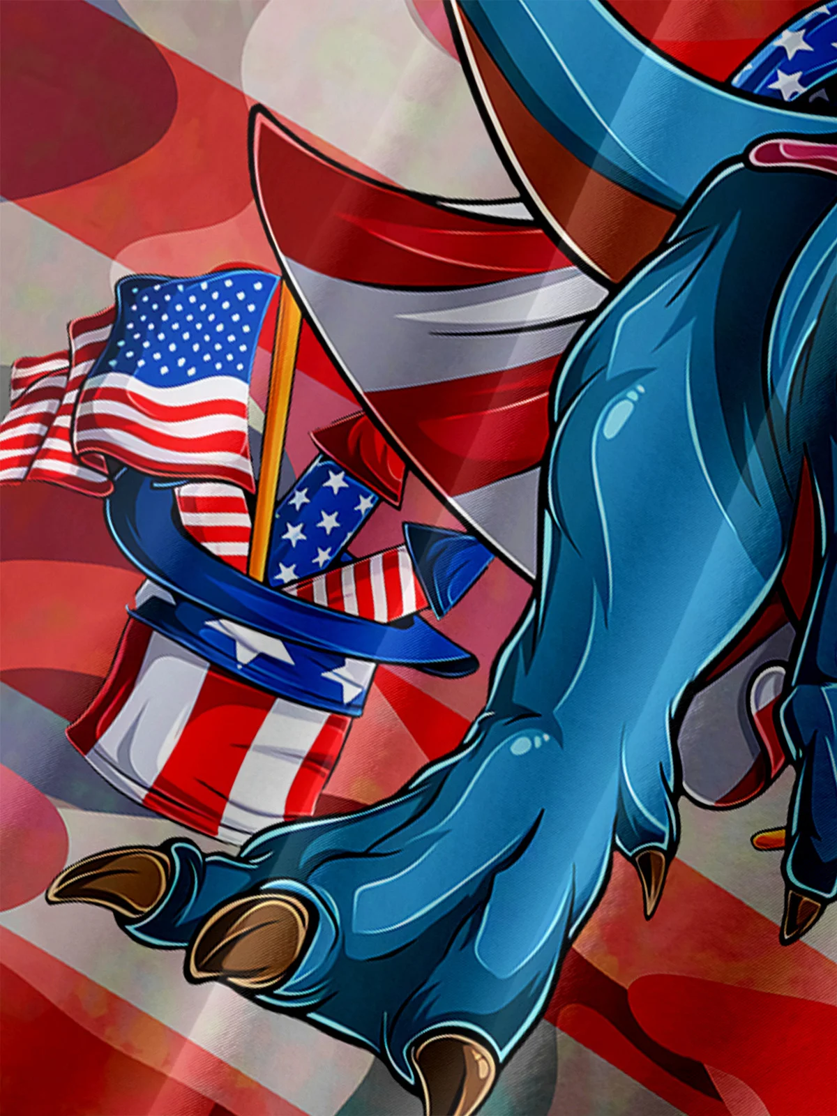 American Flag Dinosaur Chest Pocket Short Sleeve Casual Shirt