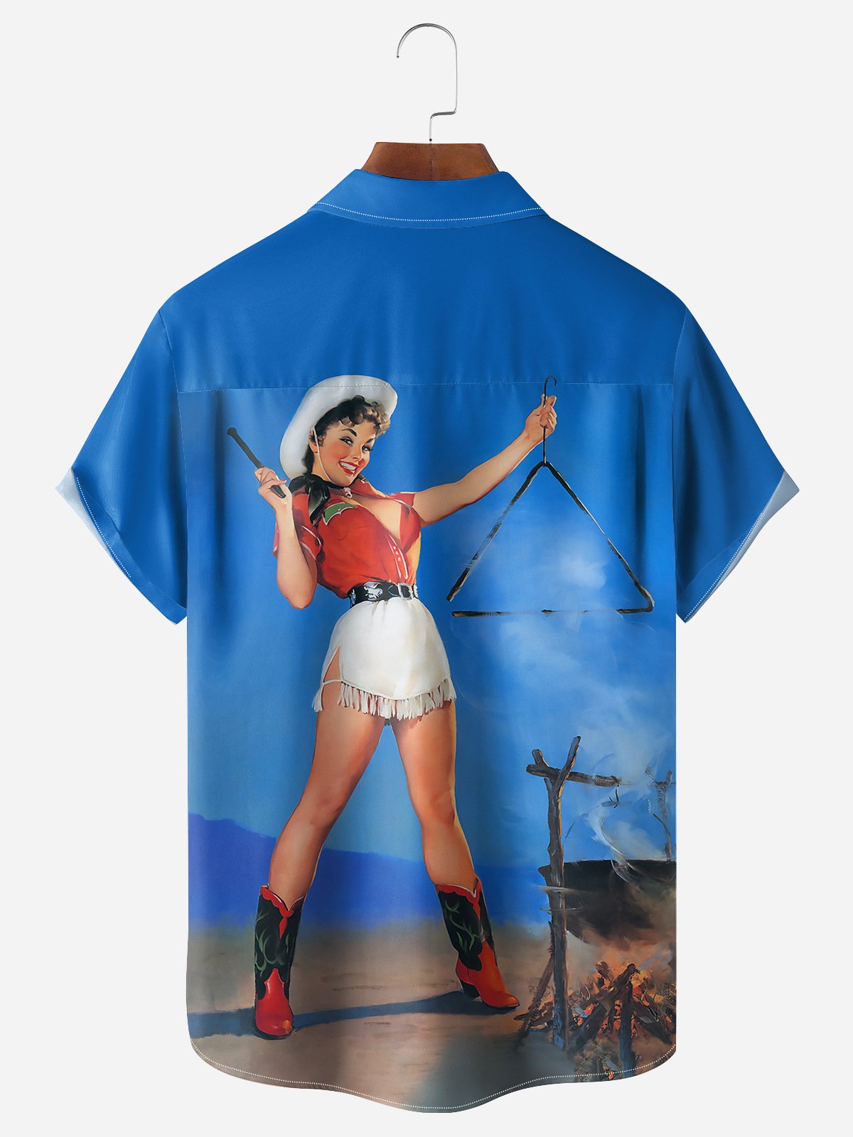 Cowgirl Chest Pocket Short Sleeve Casual Shirt