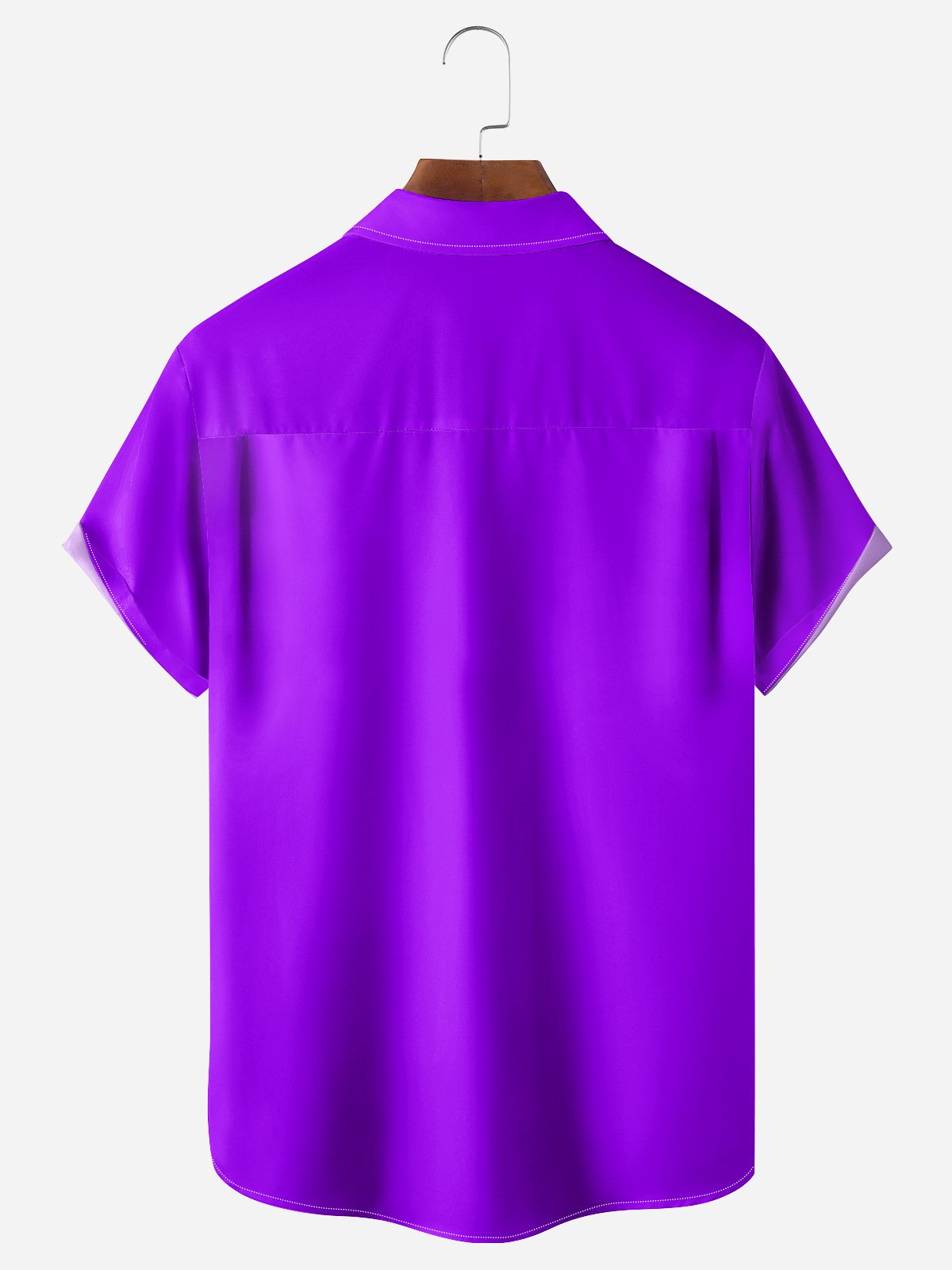 Geometric Gradient Chest Pocket Short Sleeve Bowling Shirt