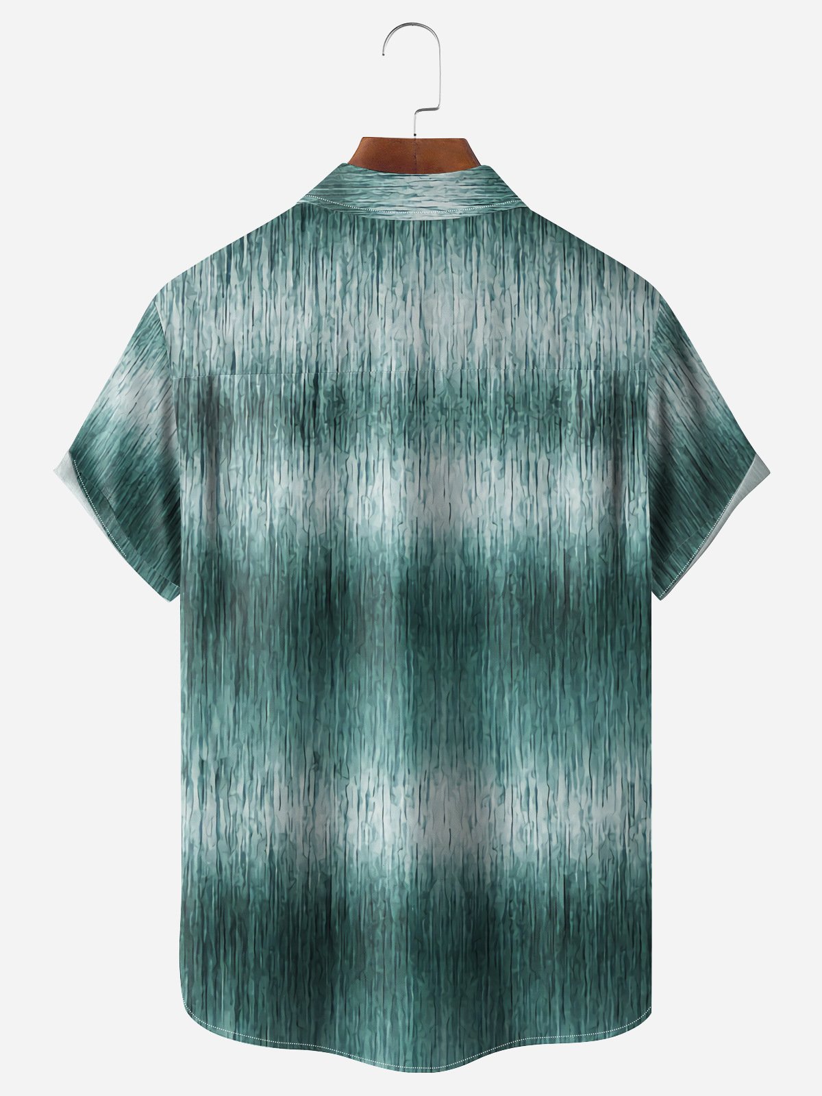 Gradient Textured Chest Pocket Short Sleeve Casual Shirt