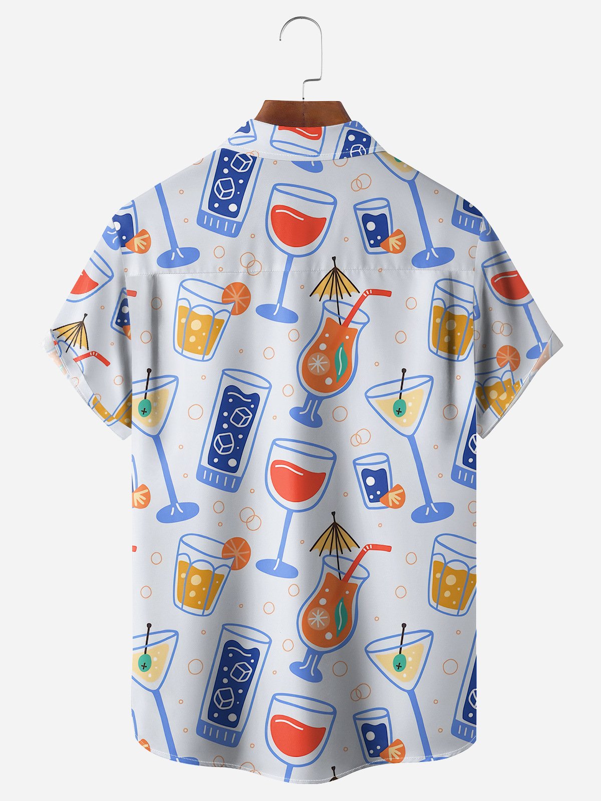 Cocktail Chest Pocket Short Sleeve Hawaiian Shirt