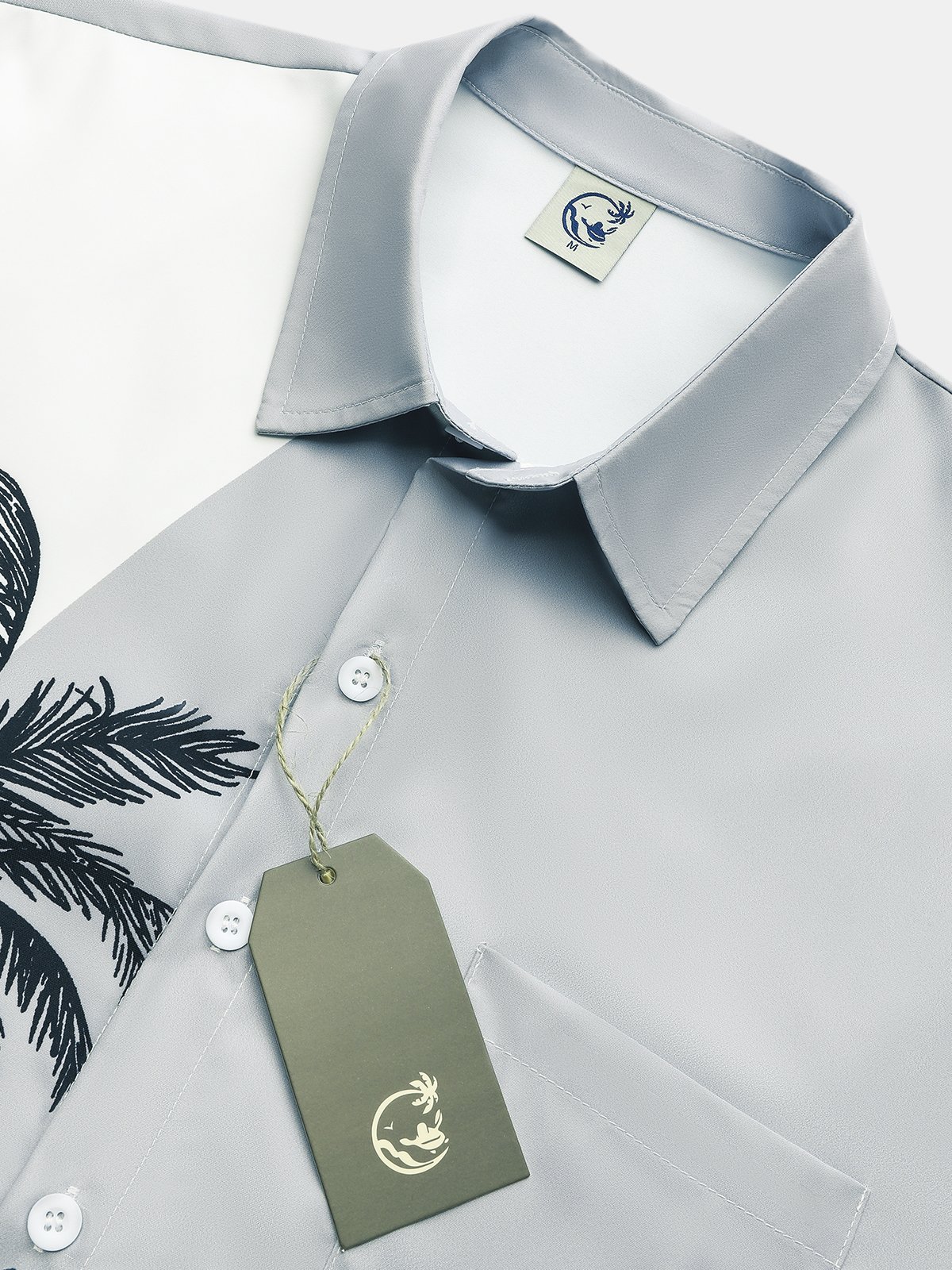 Hardaddy Men's Coconut Tree Colorblock Print Casual Breathable Men's Hawaiian Short Sleeve Vintage Shirt with Pockets