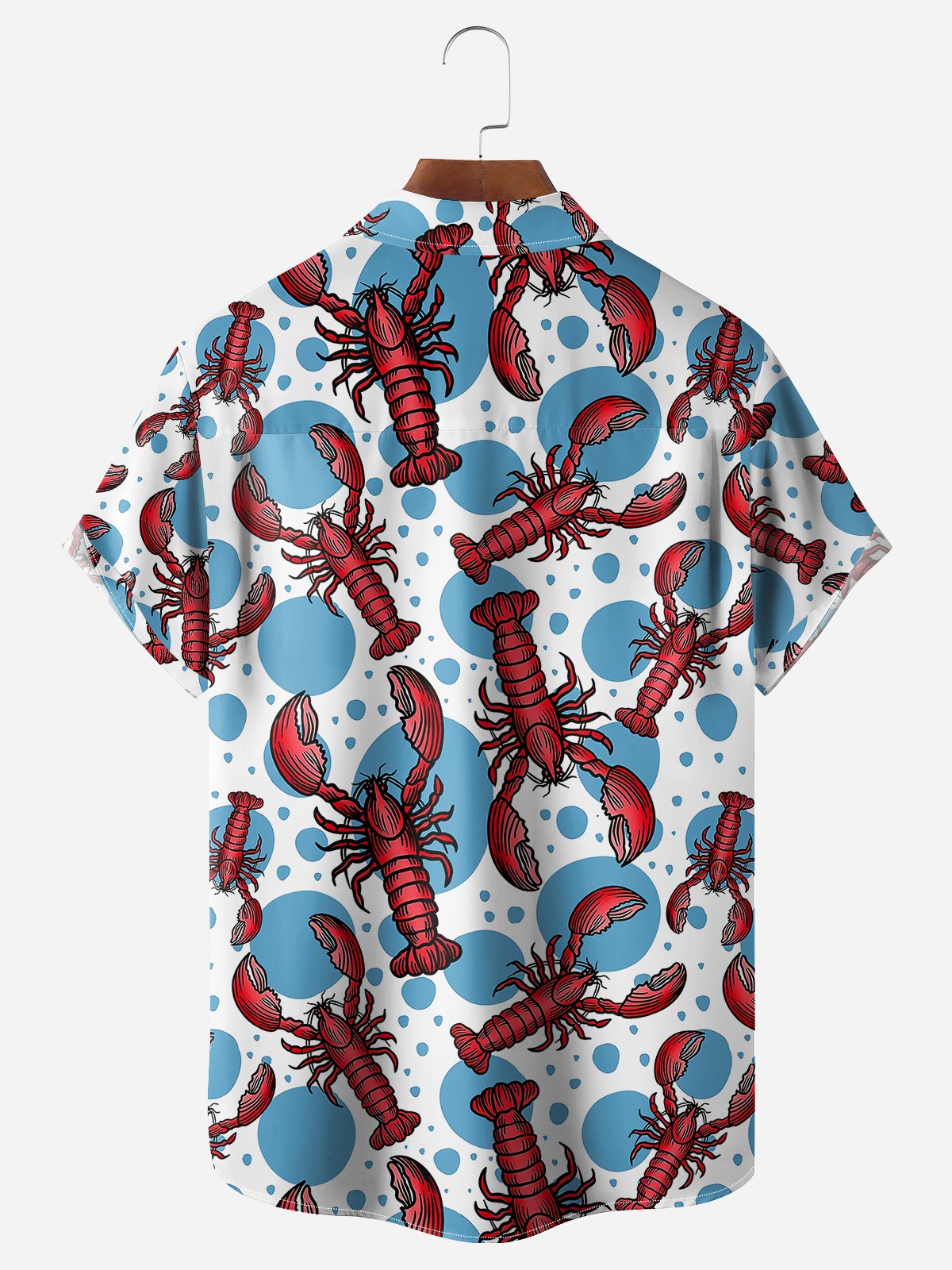 Lobster Chest Pocket Short Sleeve Hawaiian Shirt