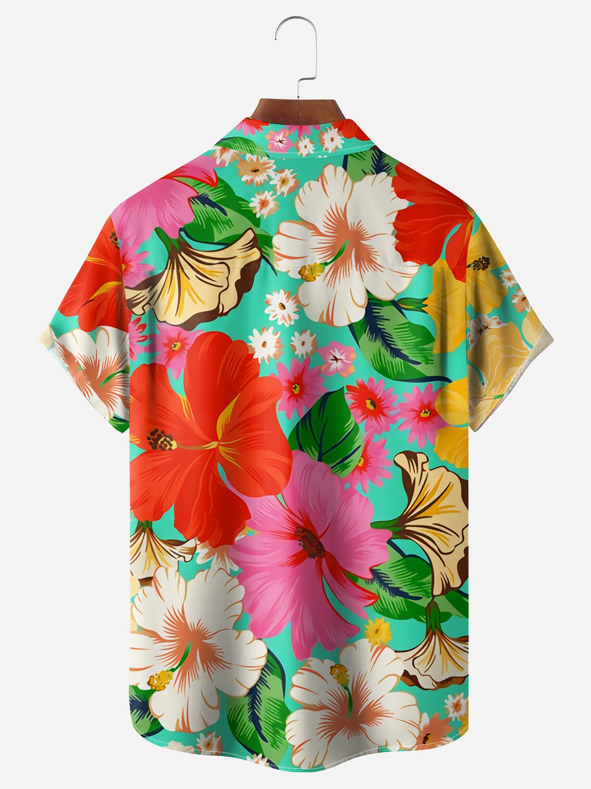 Floral Chest Pocket Short Sleeve Hawaiian Shirt