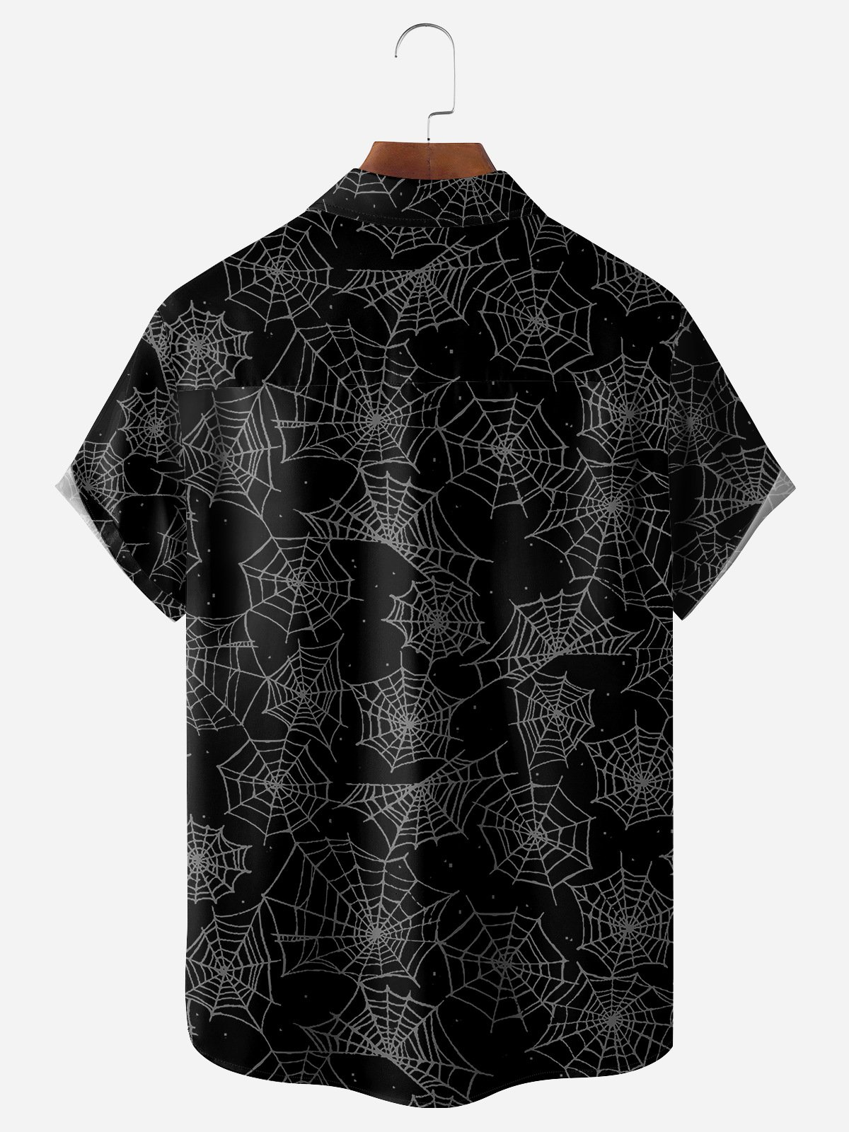 Halloween Dinosaur Chest Pocket Short Sleeve Shirt