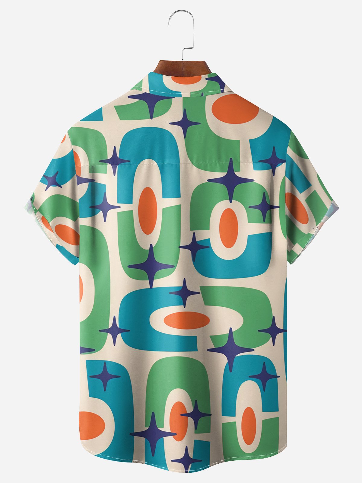 Mid Century Geometry Chest Pocket Short Sleeve Shirt