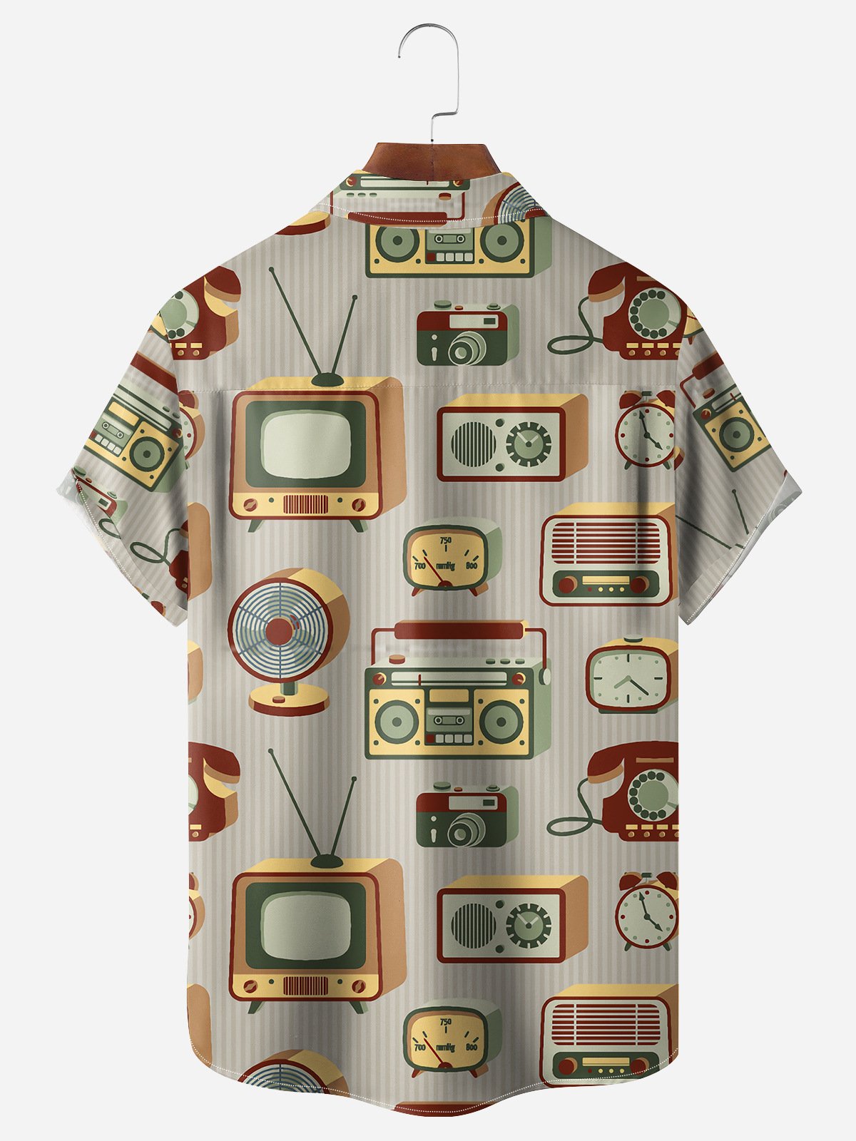 Vintage TV Chest Pocket Short Sleeve Casual Shirt