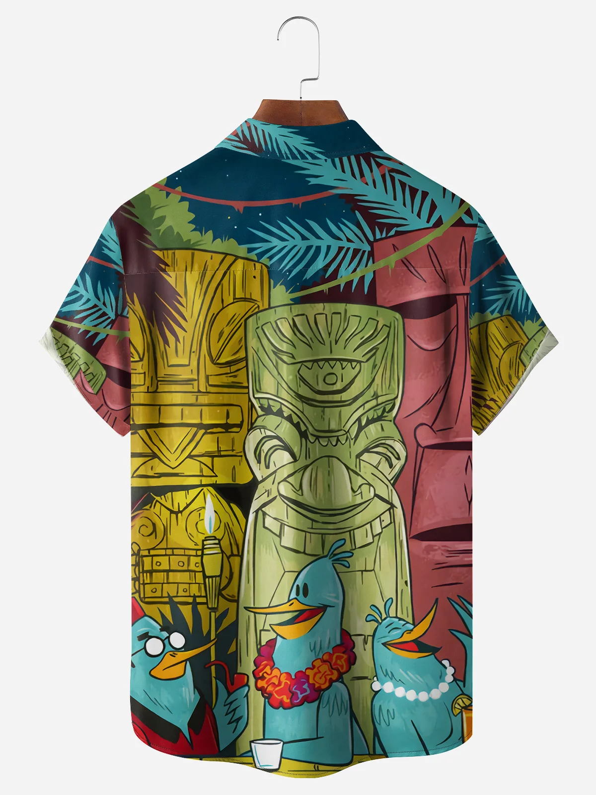 Tiki Chest Pocket Short Sleeves Hawaiian Shirts