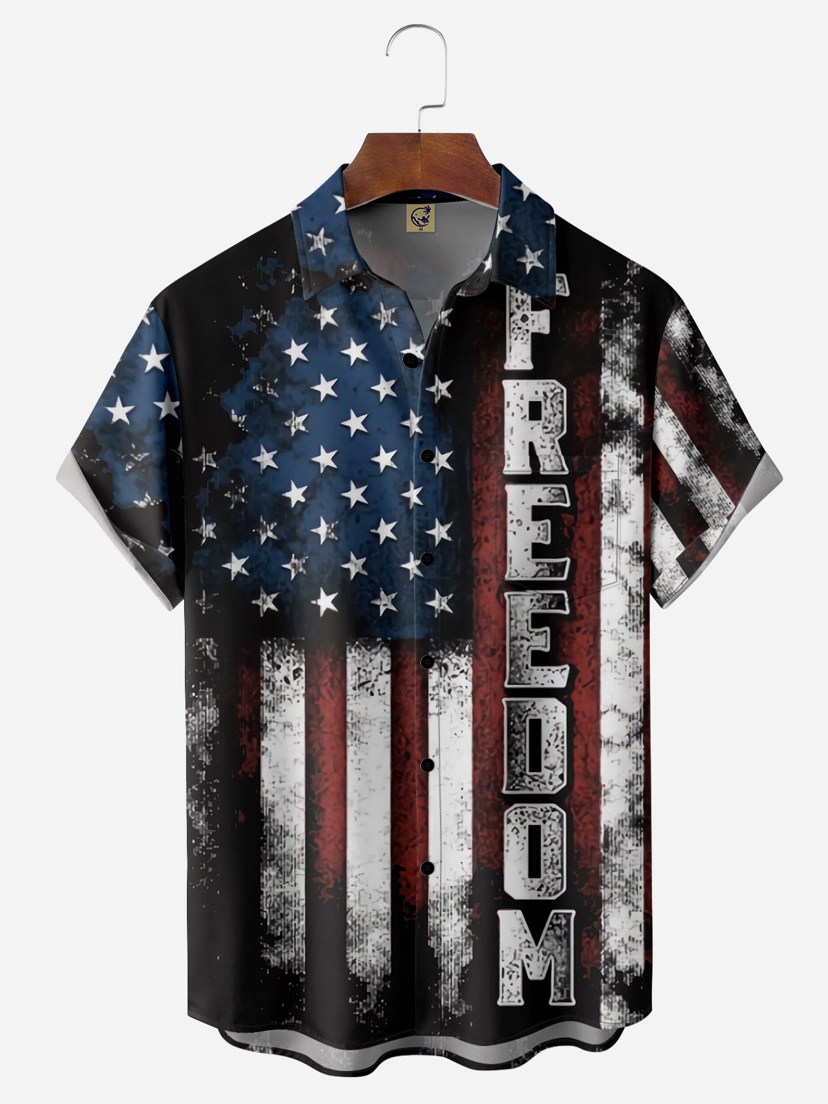 America Freedom Chest Pocket Short Sleeve Casual Shirt