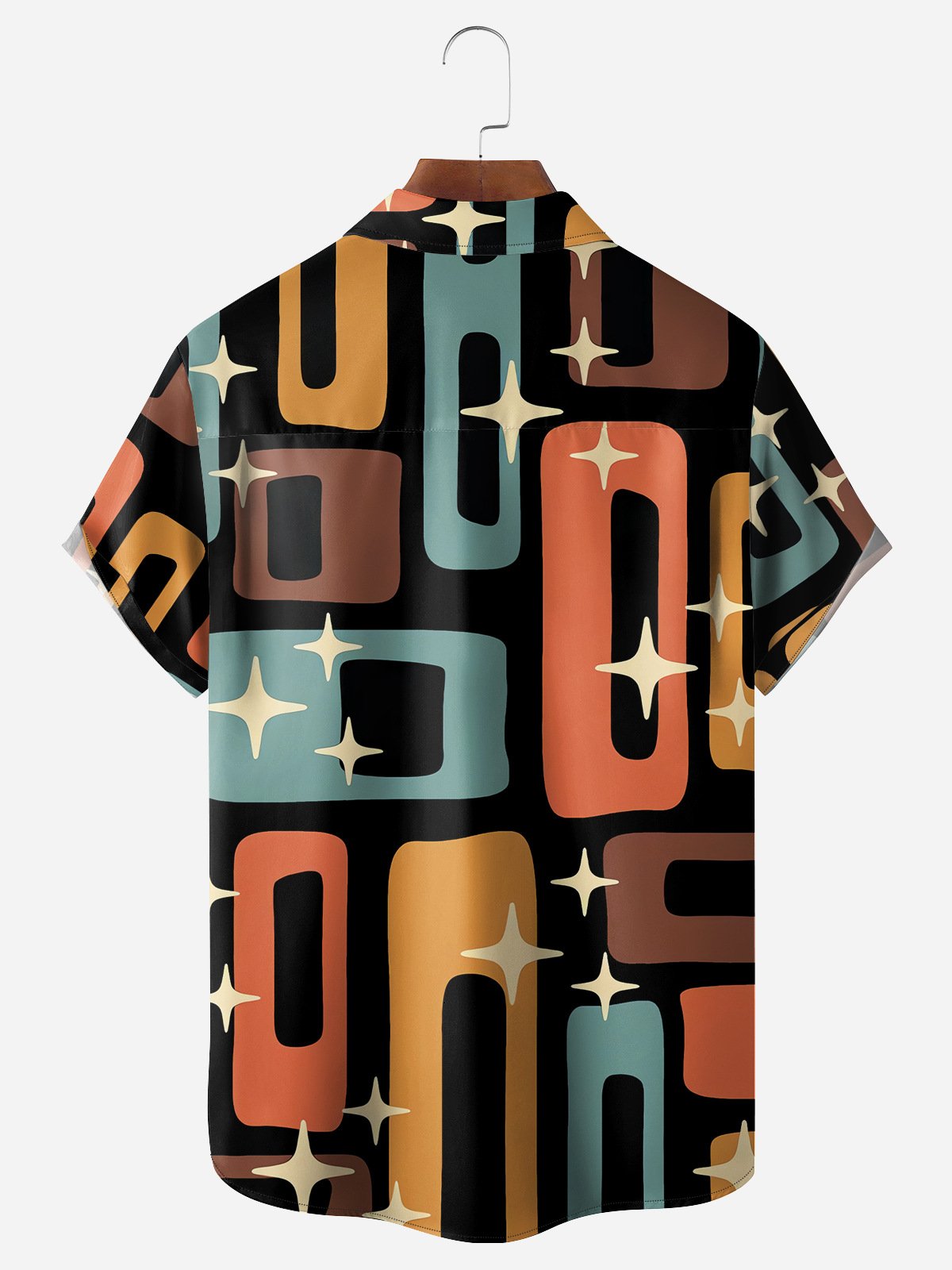 Mid Century Geometry Chest Pocket Short Sleeve Shirt