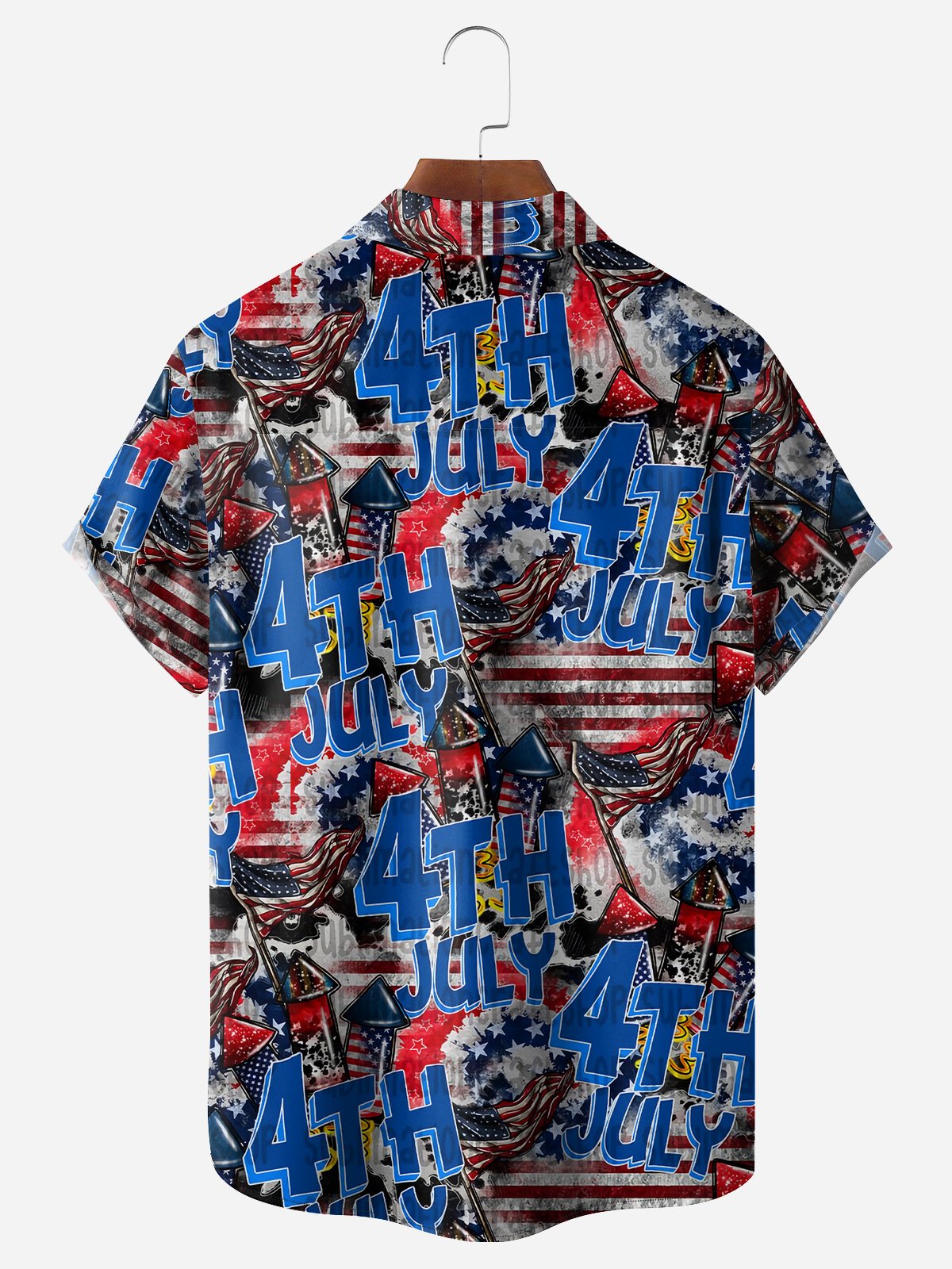 4th of July Chest Pocket Short Sleeve Casual Shirt