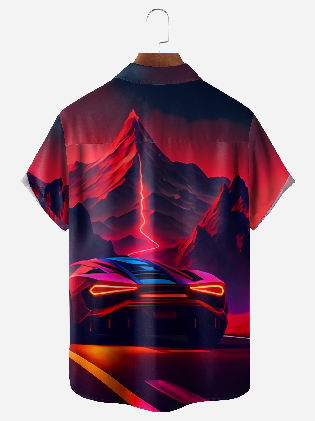 Volcano Racing Chest Pocket Short Sleeve Hawaiian Shirt