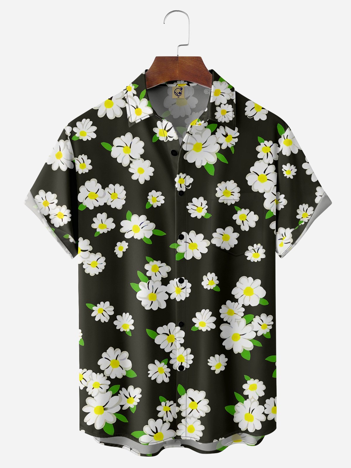 Daisy Chest Pocket Short Sleeve Hawaiian Shirt