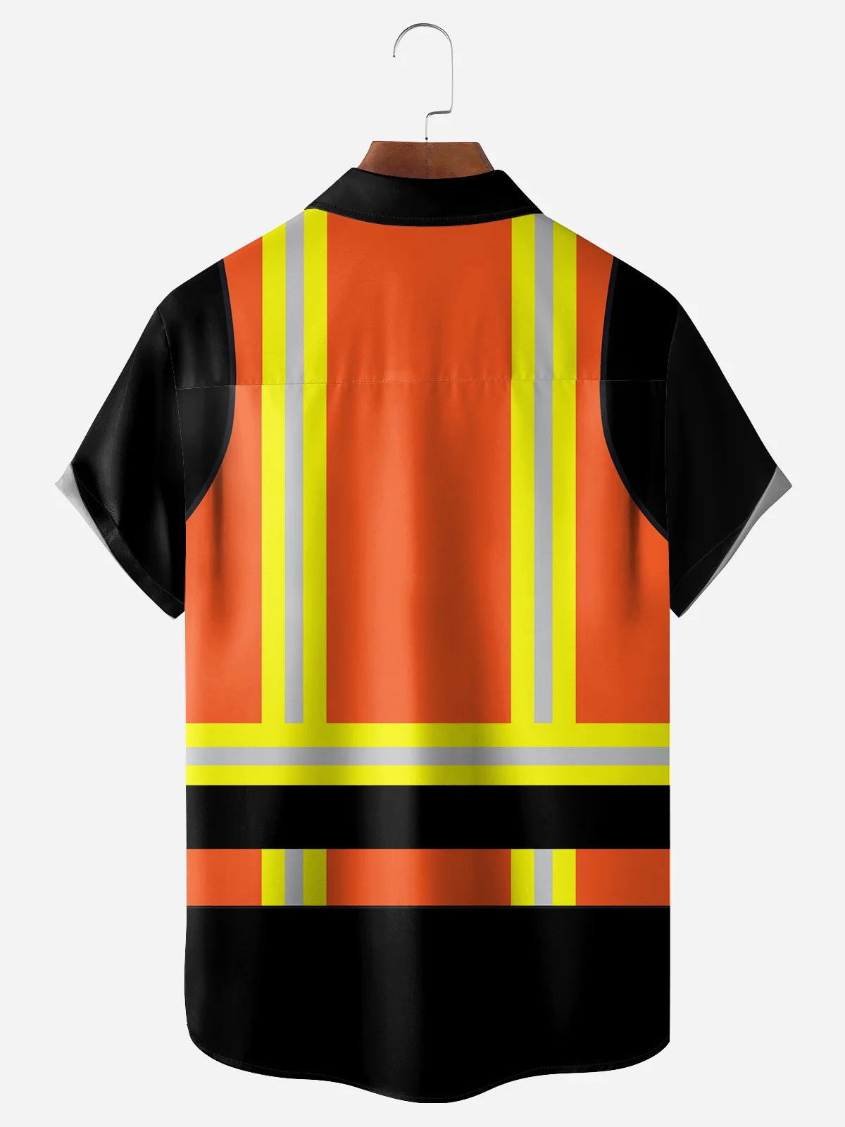 Construction Worker Safety Vest Chest Pocket Short Sleeve Casual Shirt