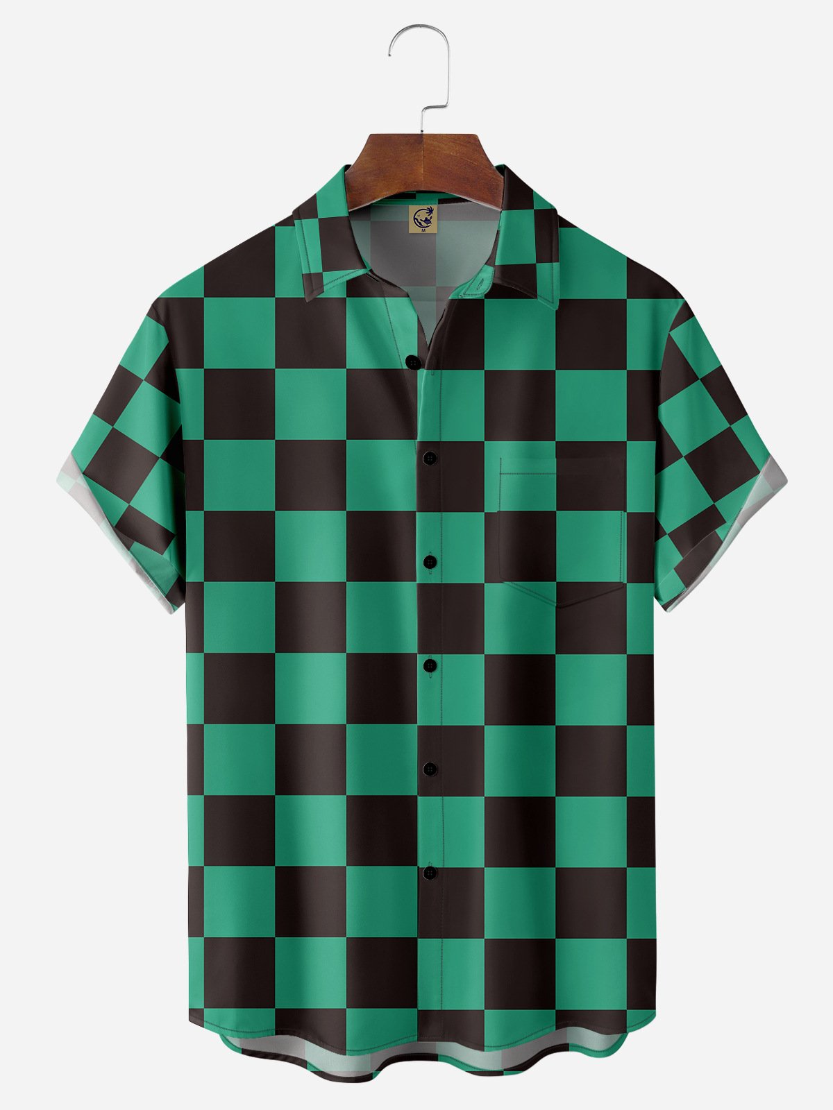 Blake Green Plaid Chest Pocket Short Sleeve Casual Shirt