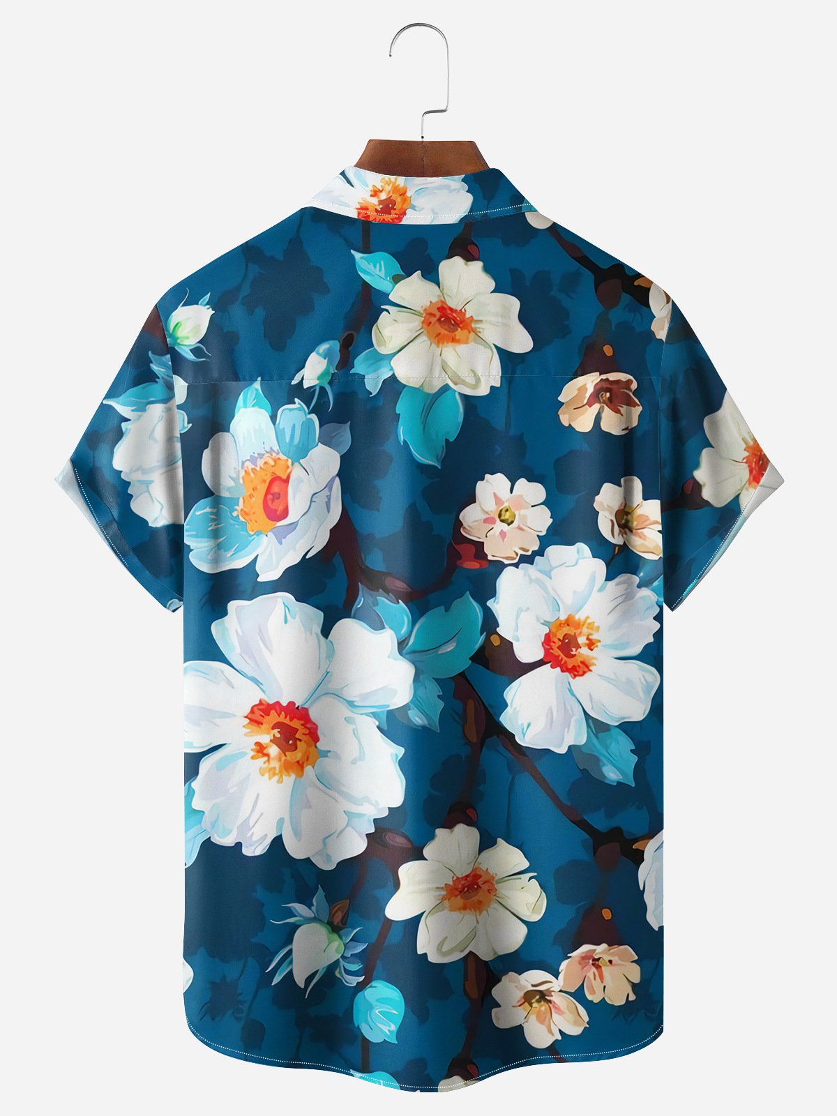 Floral Chest Pocket Short Sleeve Hawaiian Shirt