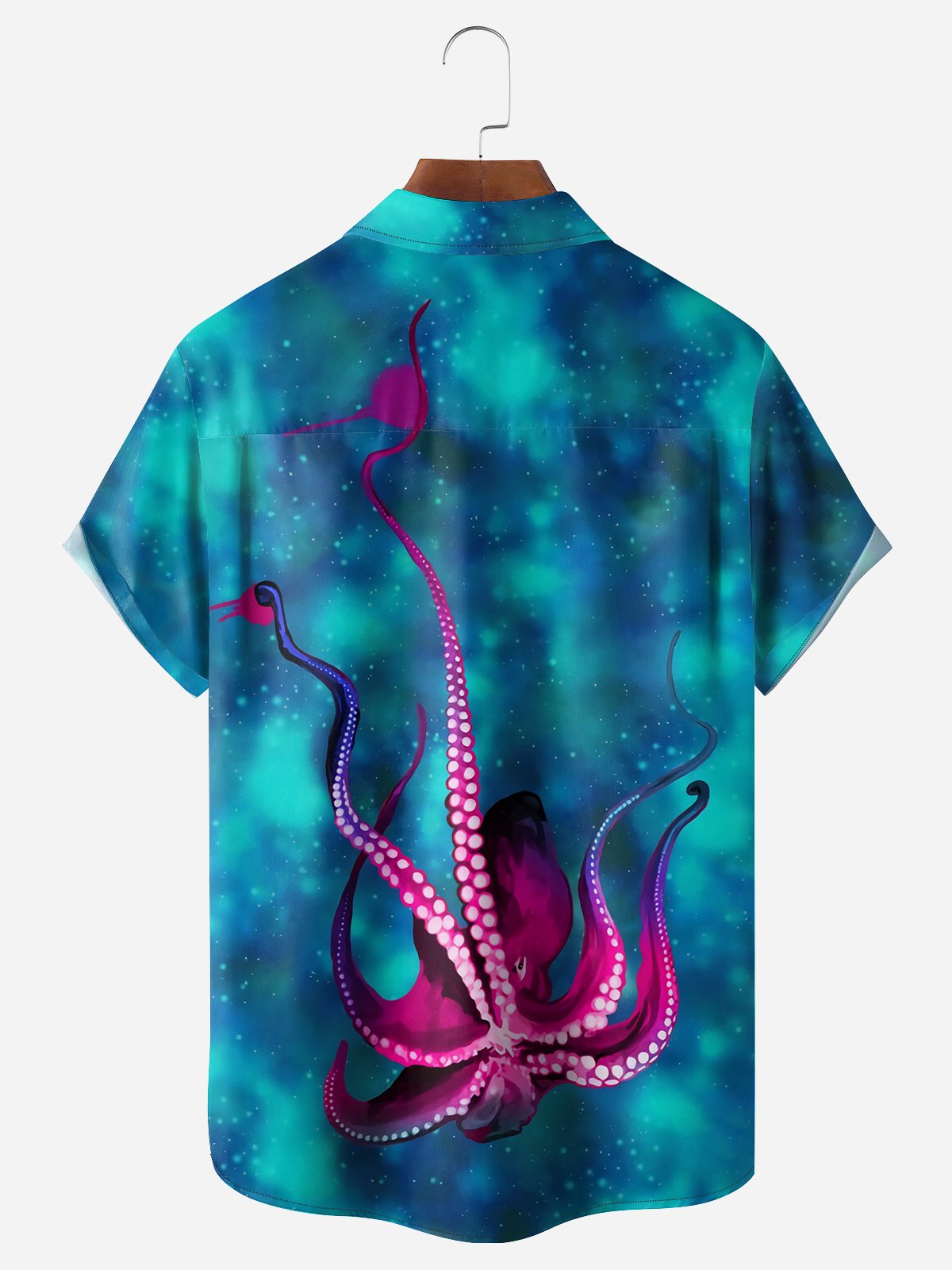 Octopus Chest Pocket Short Sleeve Hawaiian Shirt