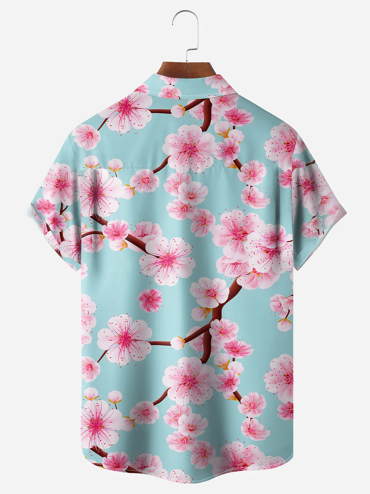 Cherry Blossoms Chest Pocket Short Sleeve Hawaiian Shirt