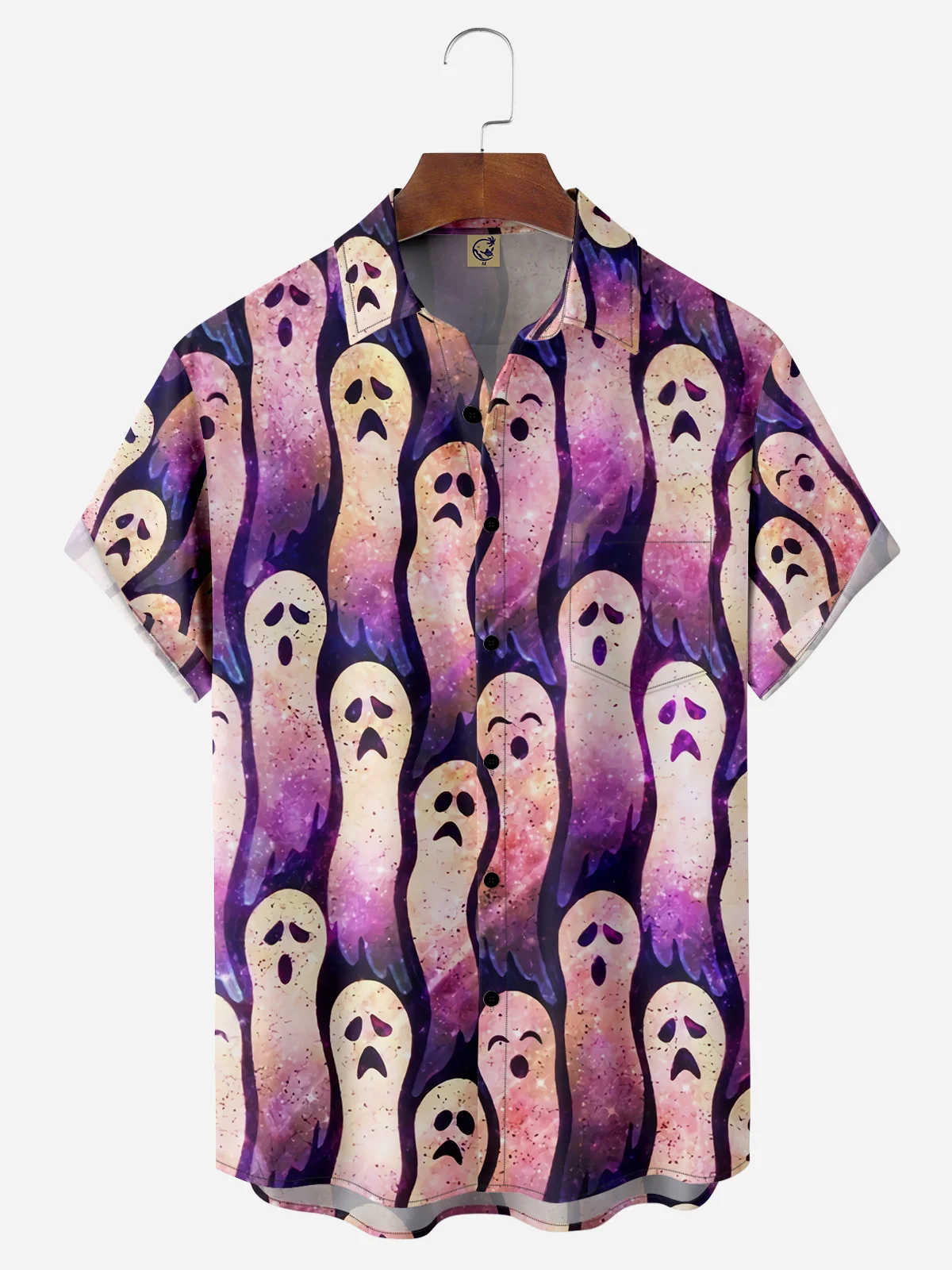 Ghost Chest Pocket Short Sleeves Casual Shirts
