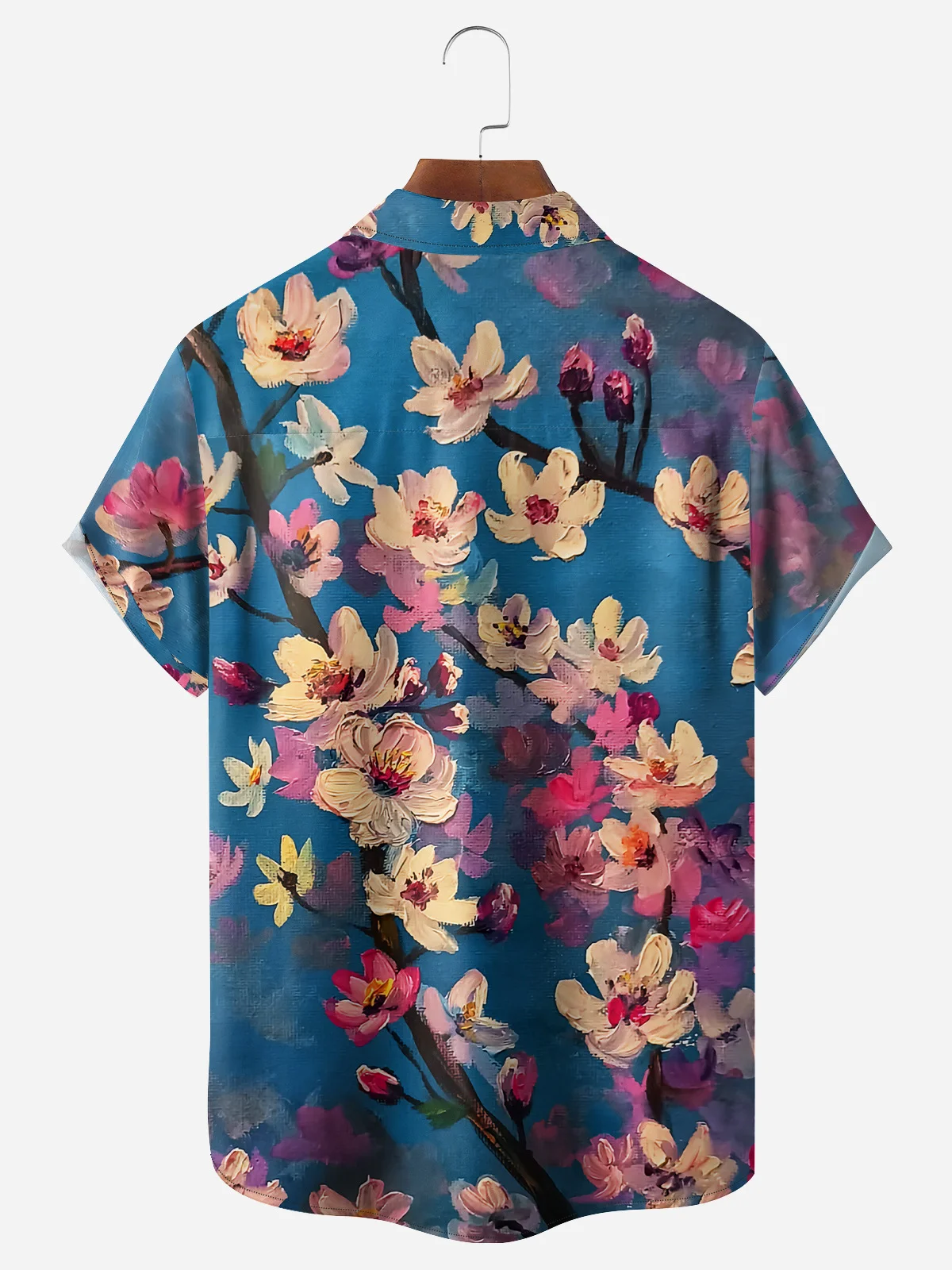 Floral Chest Pocket Short Sleeve Hawaiian Shirt