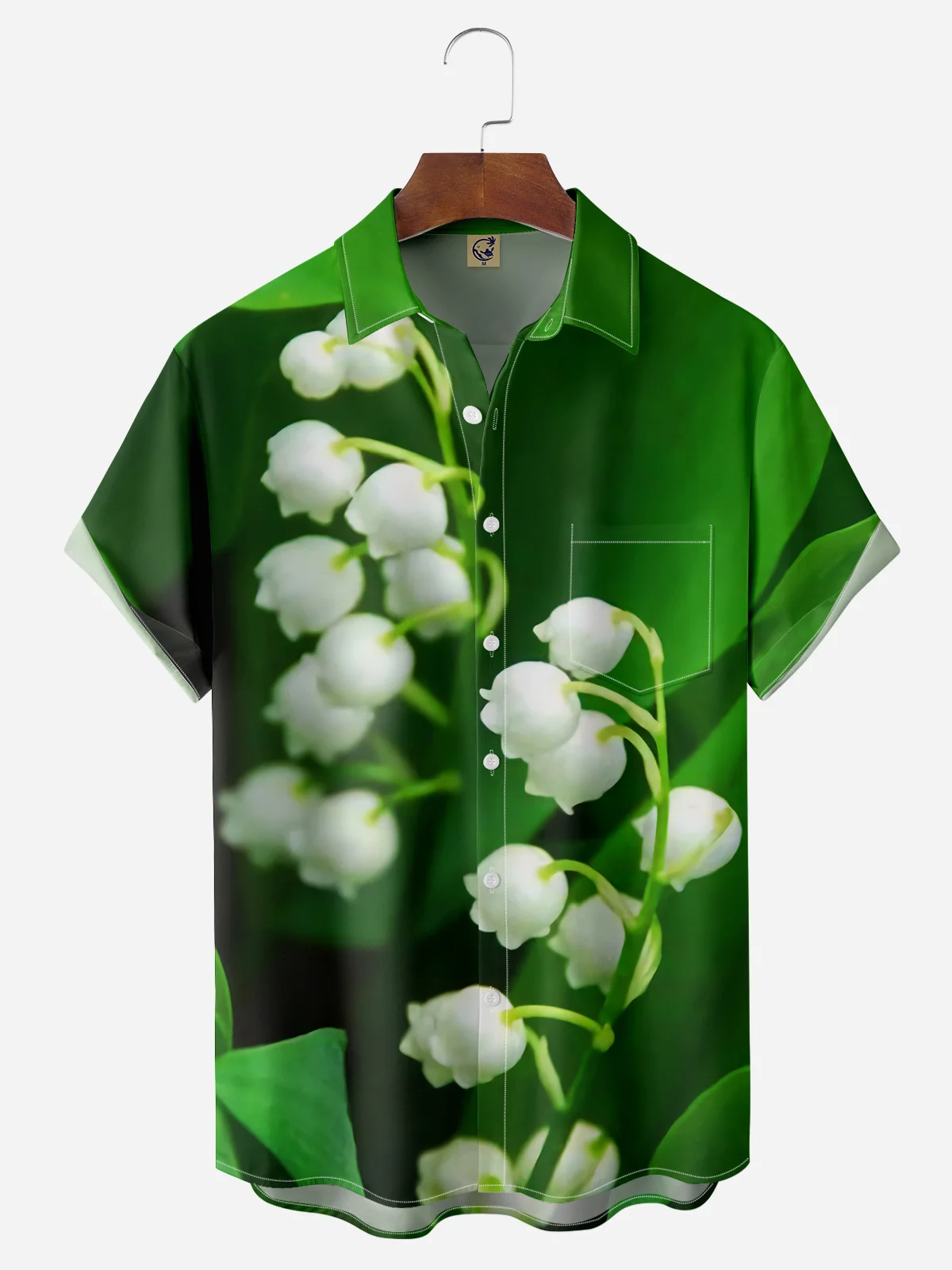 Lily of the Valley Chest Pocket Short Sleeve Hawaiian Shirt