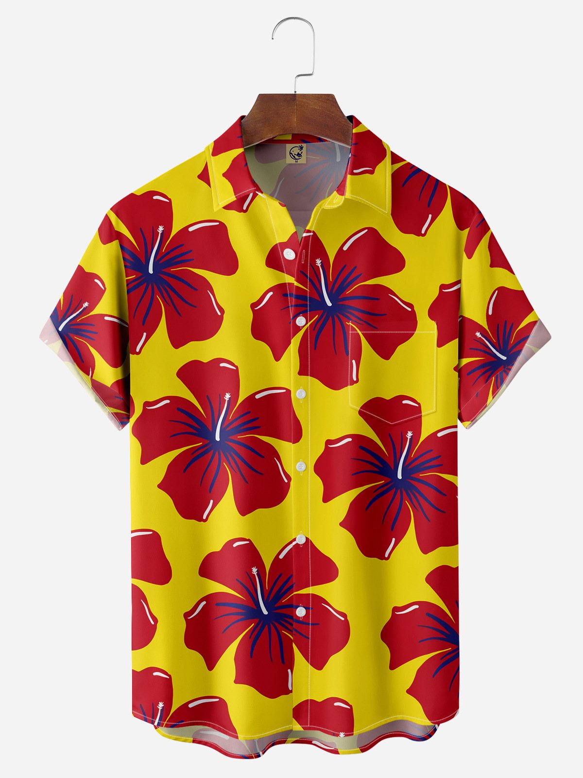 Hibiscus Chest Pocket Short Sleeve Hawaiian Shirt