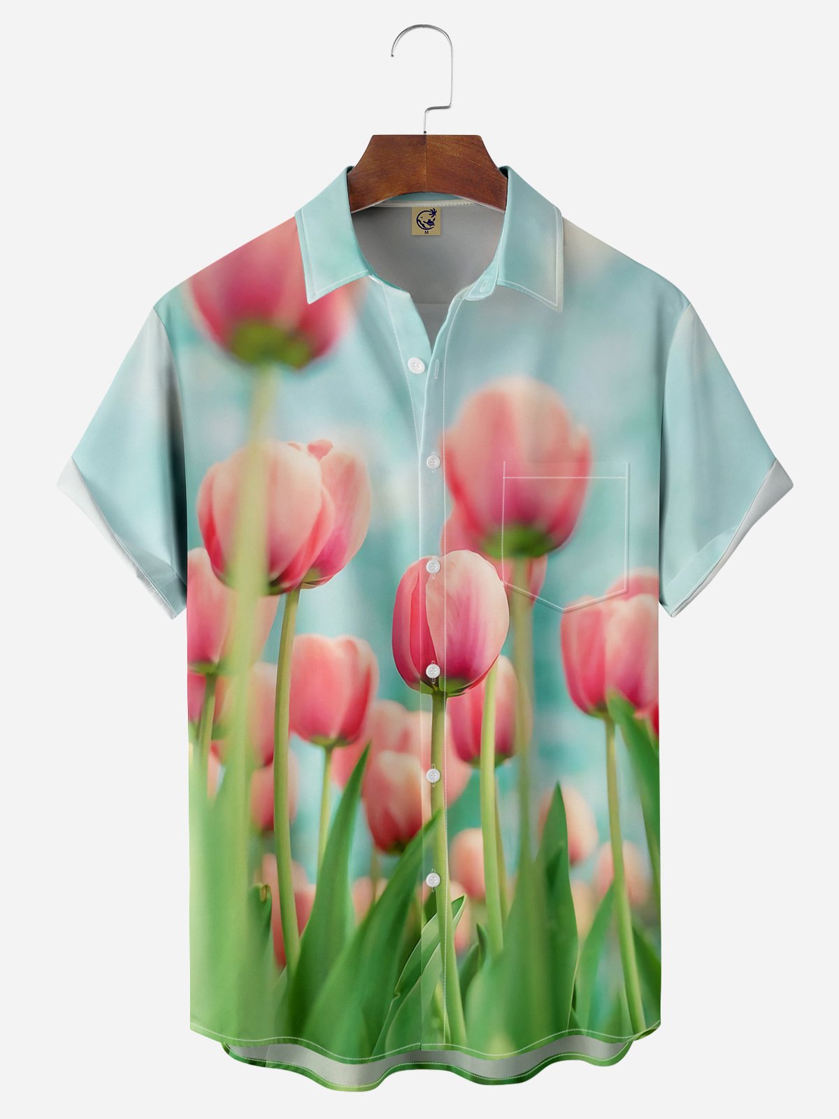 Tulip Chest Pocket Short Sleeve Hawaiian Shirt