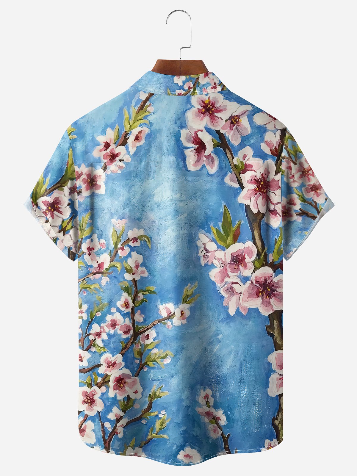 Sakura Chest Pocket Short Sleeves Hawaiian Shirt