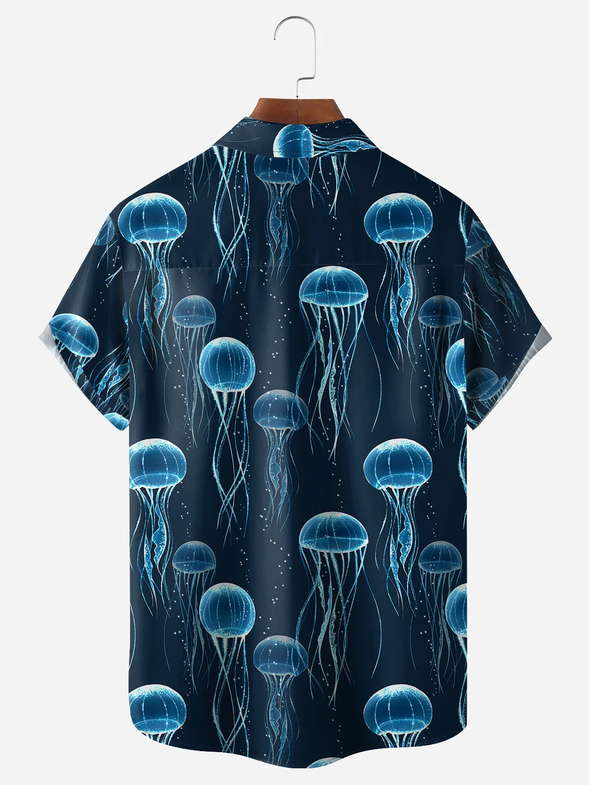 Jellyfish Chest Pocket Short Sleeve Hawaiian Shirt