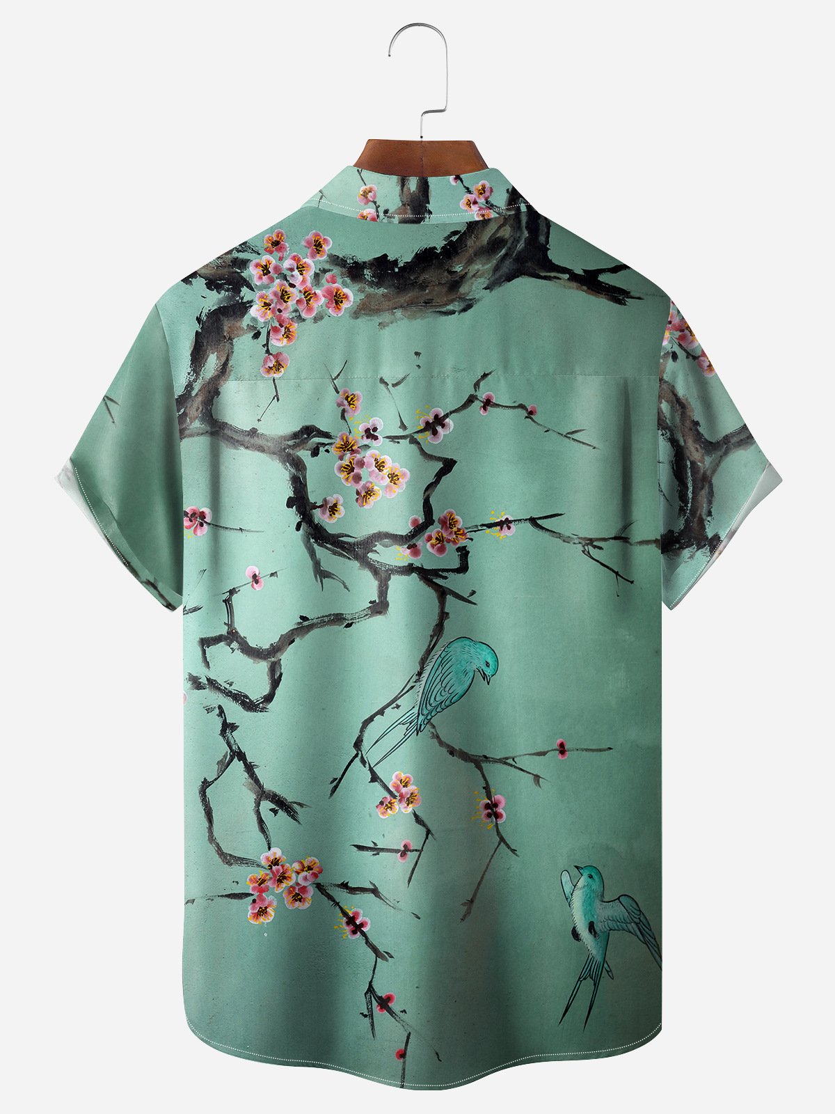 Sakura Chest Pocket Short Sleeves Hawaiian Shirt