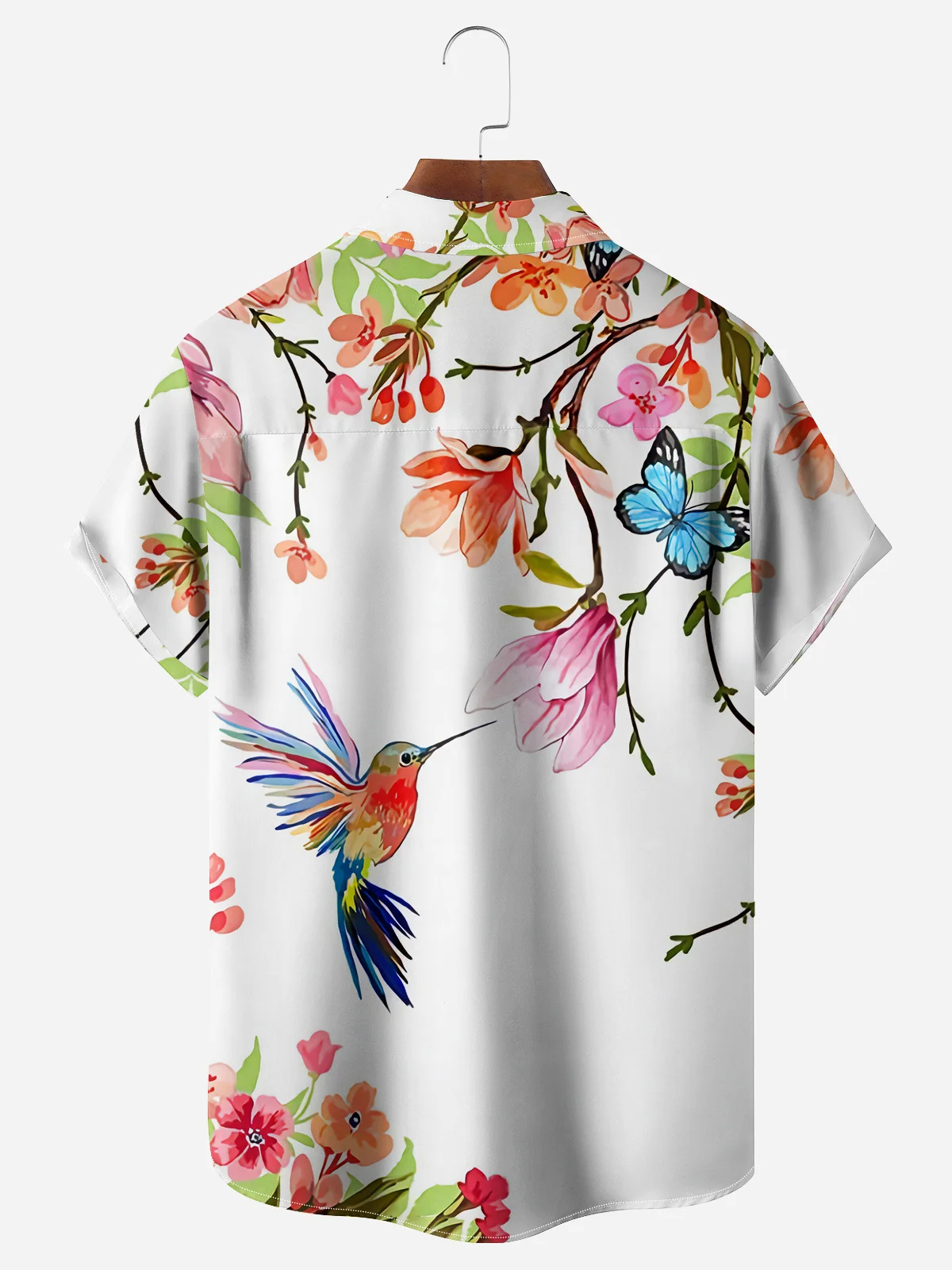Floral Chest Pocket Short Sleeve Hawaiian Shirt