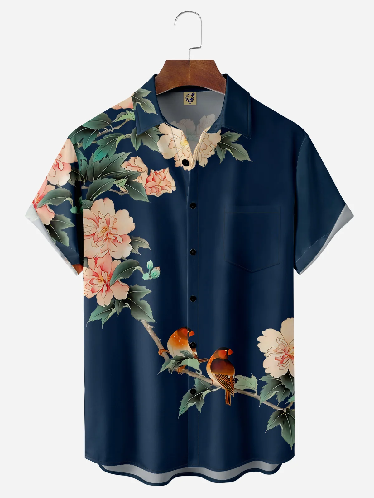 Floral Chest Pocket Short Sleeve Hawaiian Shirt