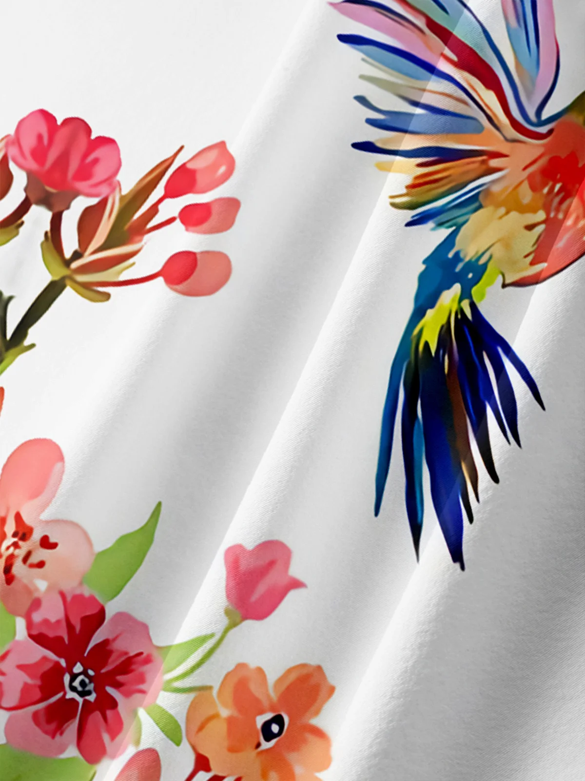 Floral Chest Pocket Short Sleeve Hawaiian Shirt