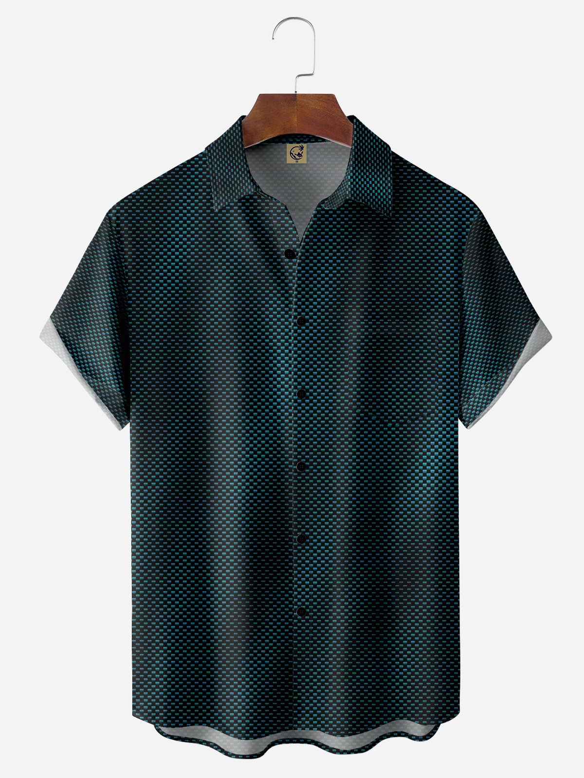 Gradient Pattern Chest Pocket Short Sleeve Shirt