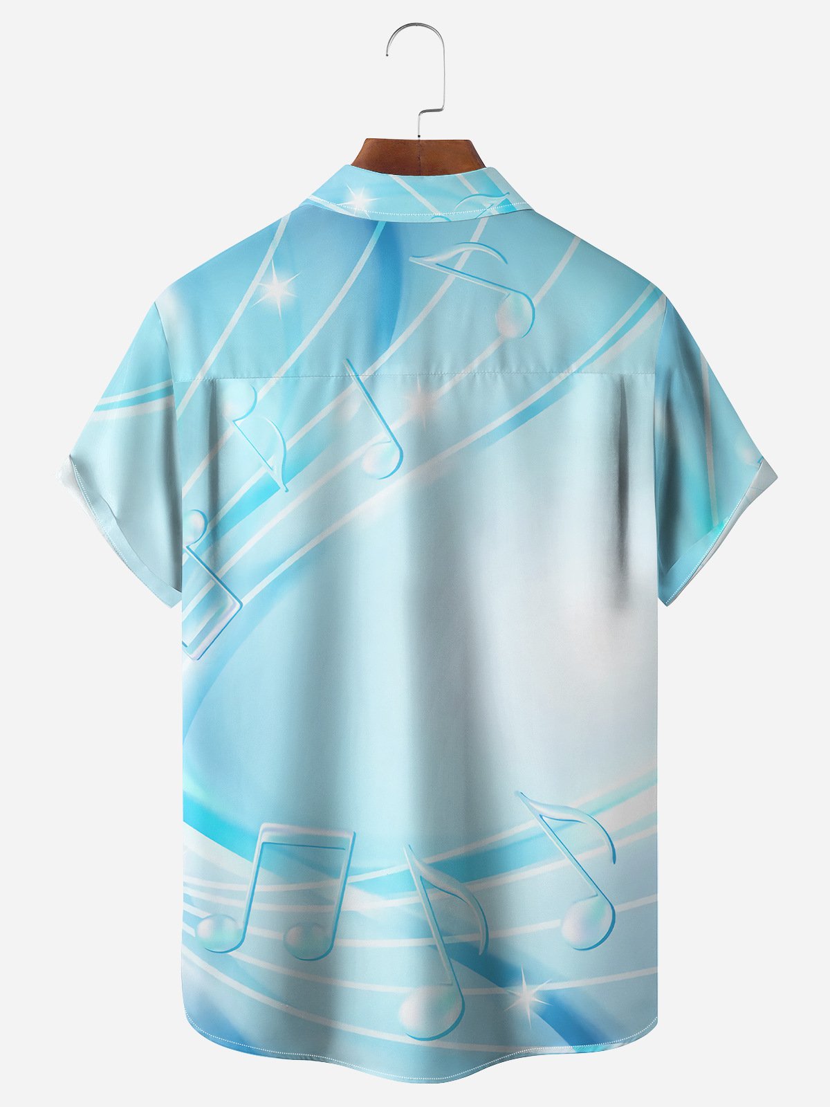 Music Guitar Chest Pocket Short Sleeve Shirt