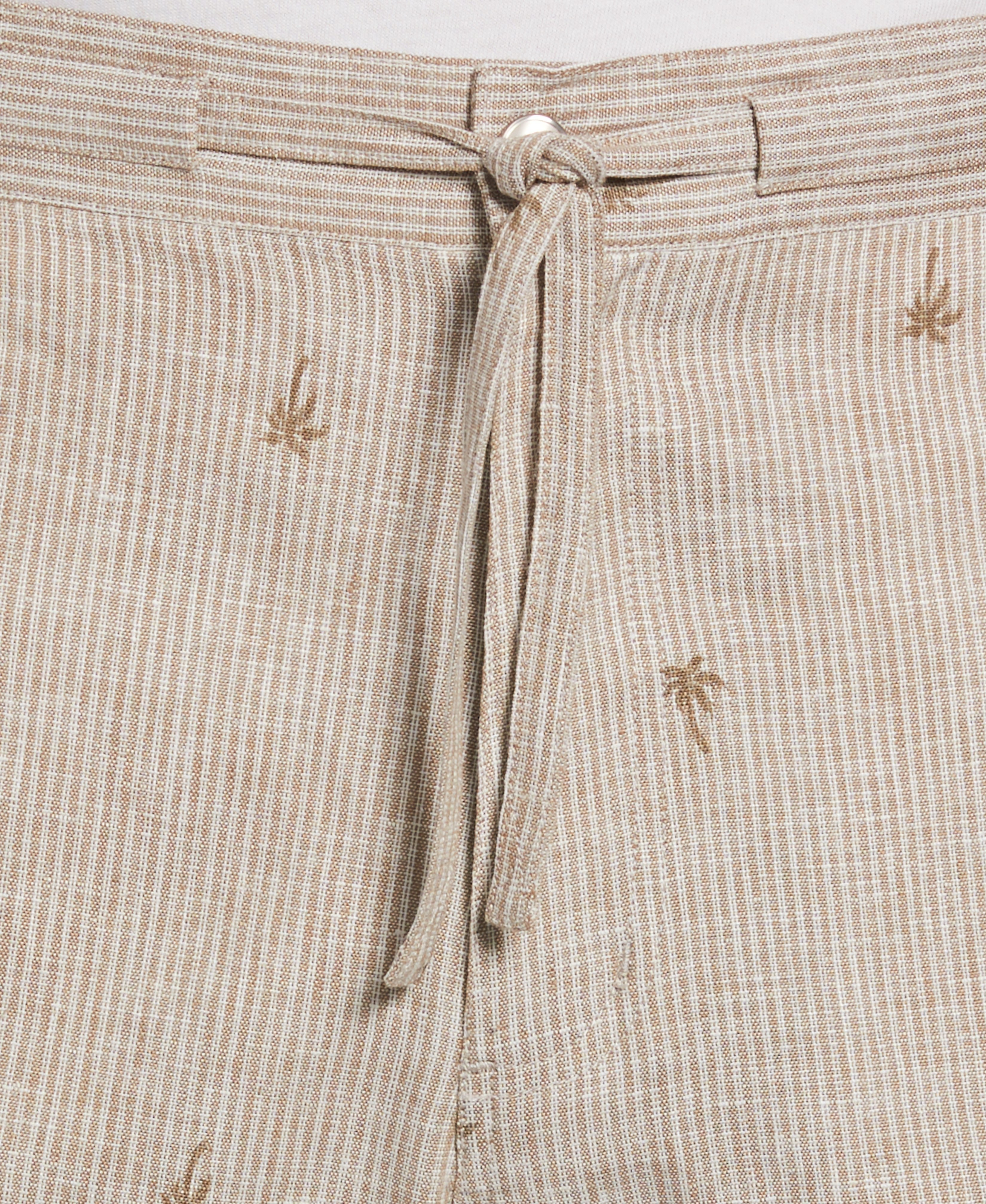 Hardaddy Striped Coconut Tree Drawstring Shorts