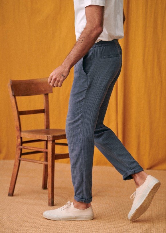 Cotton Elastic-Waist Pants