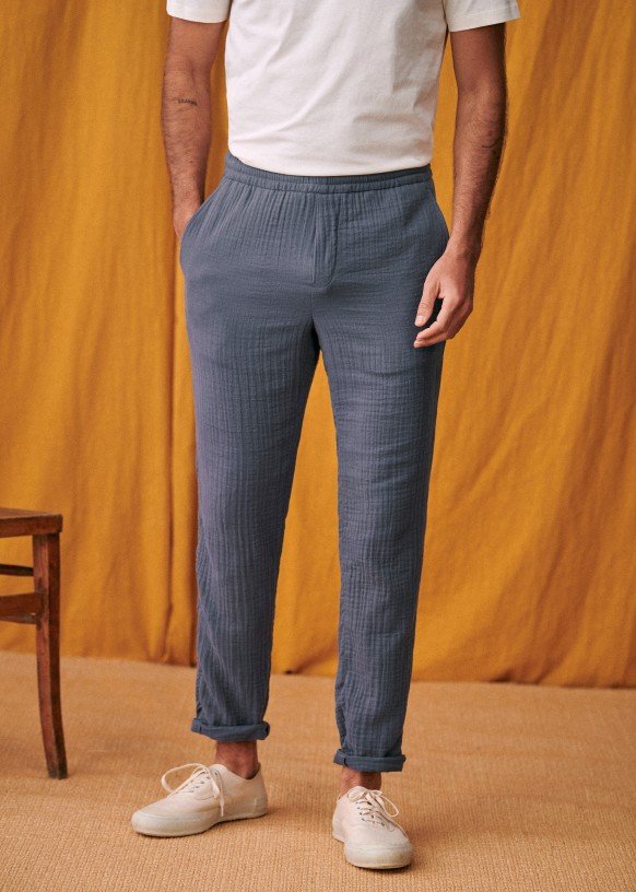 Cotton Elastic-Waist Pants