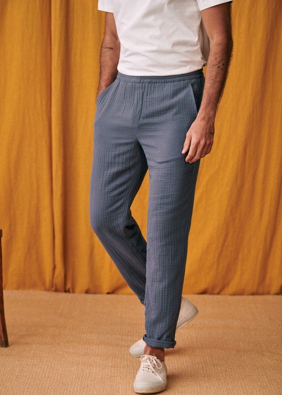 Cotton Elastic-Waist Pants