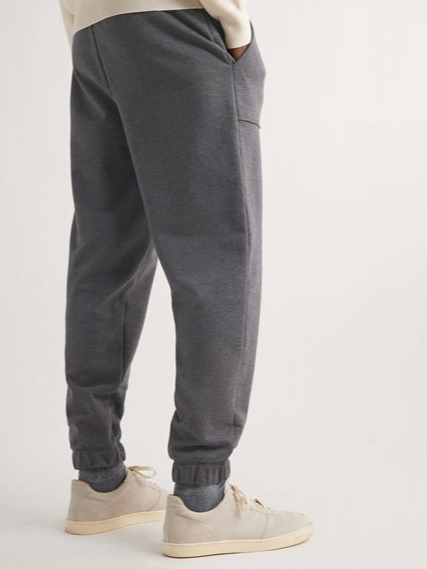 Plain Elastic-Waist Sweatpants