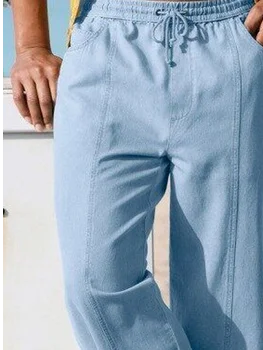 Plain Drawstring Casual Pants