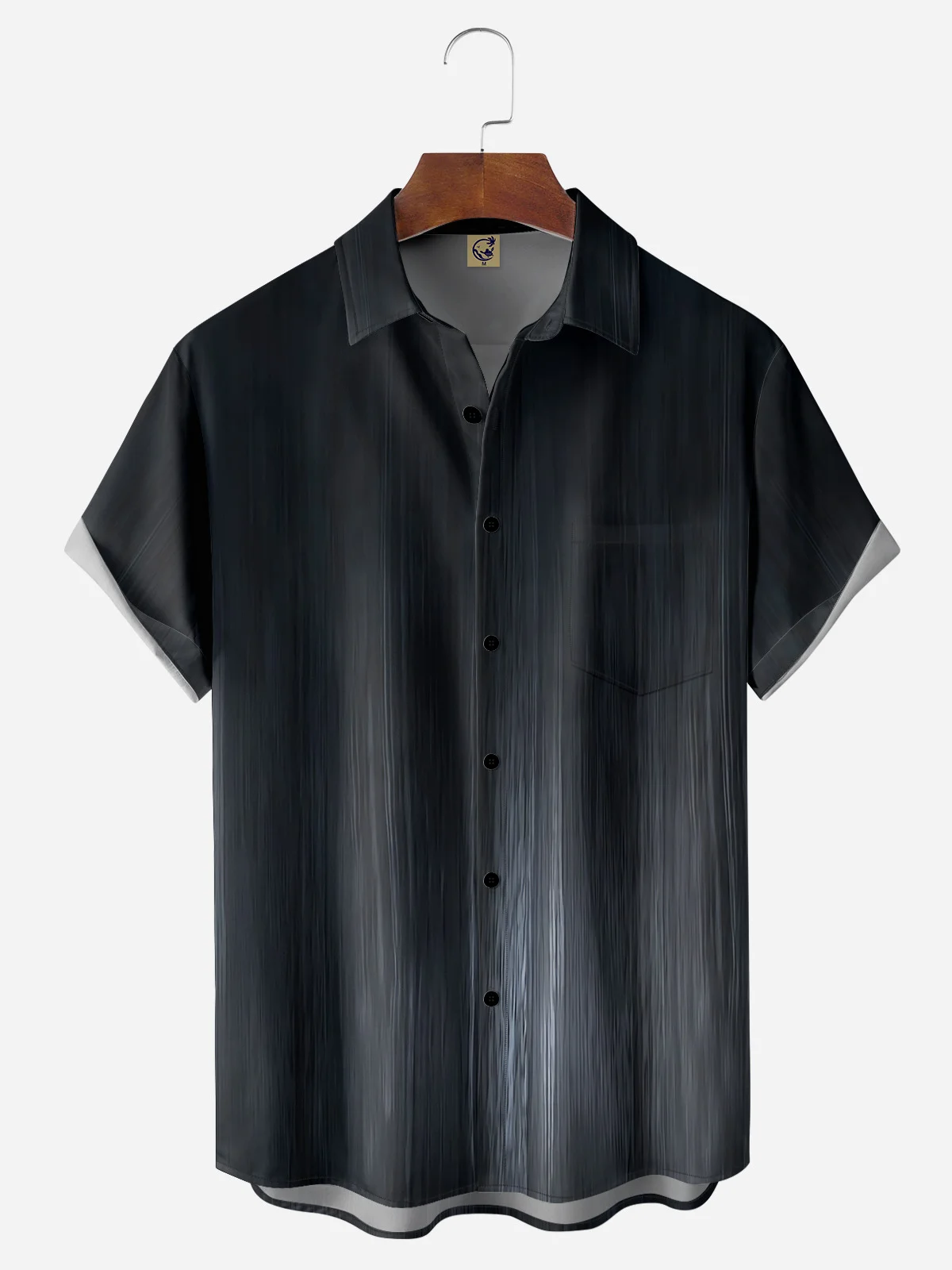 Gradient Pattern Chest Pocket Short Sleeve Shirt